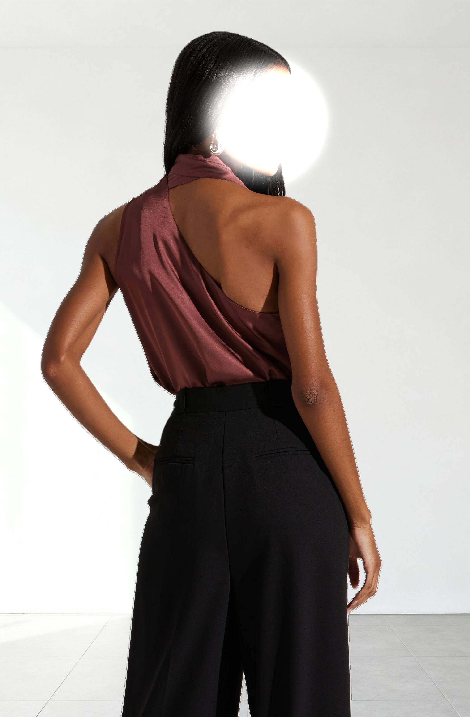 Partia Scarf Detail Asymmetric Top