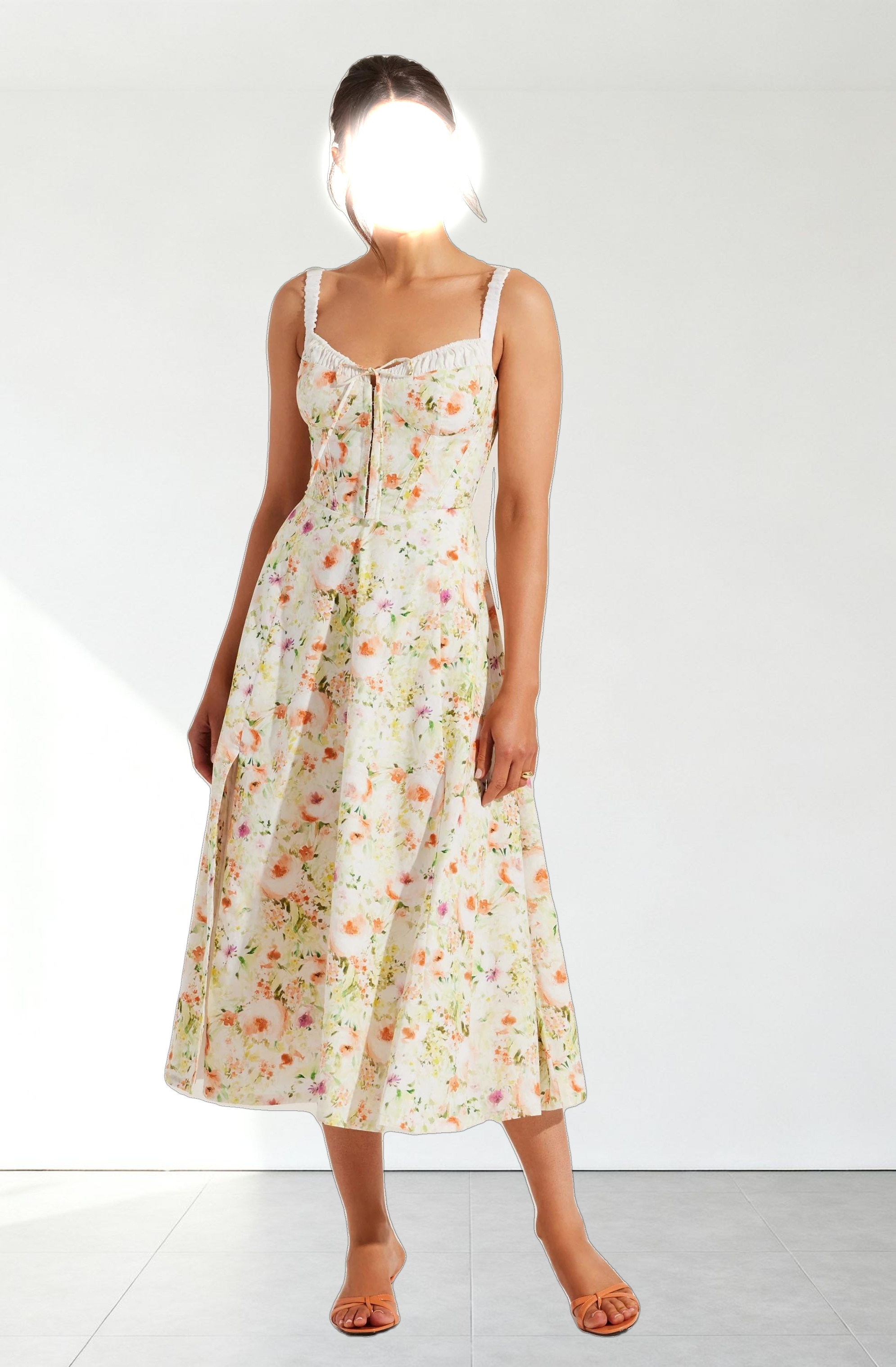 Julietta Floral Corset Midi Dress