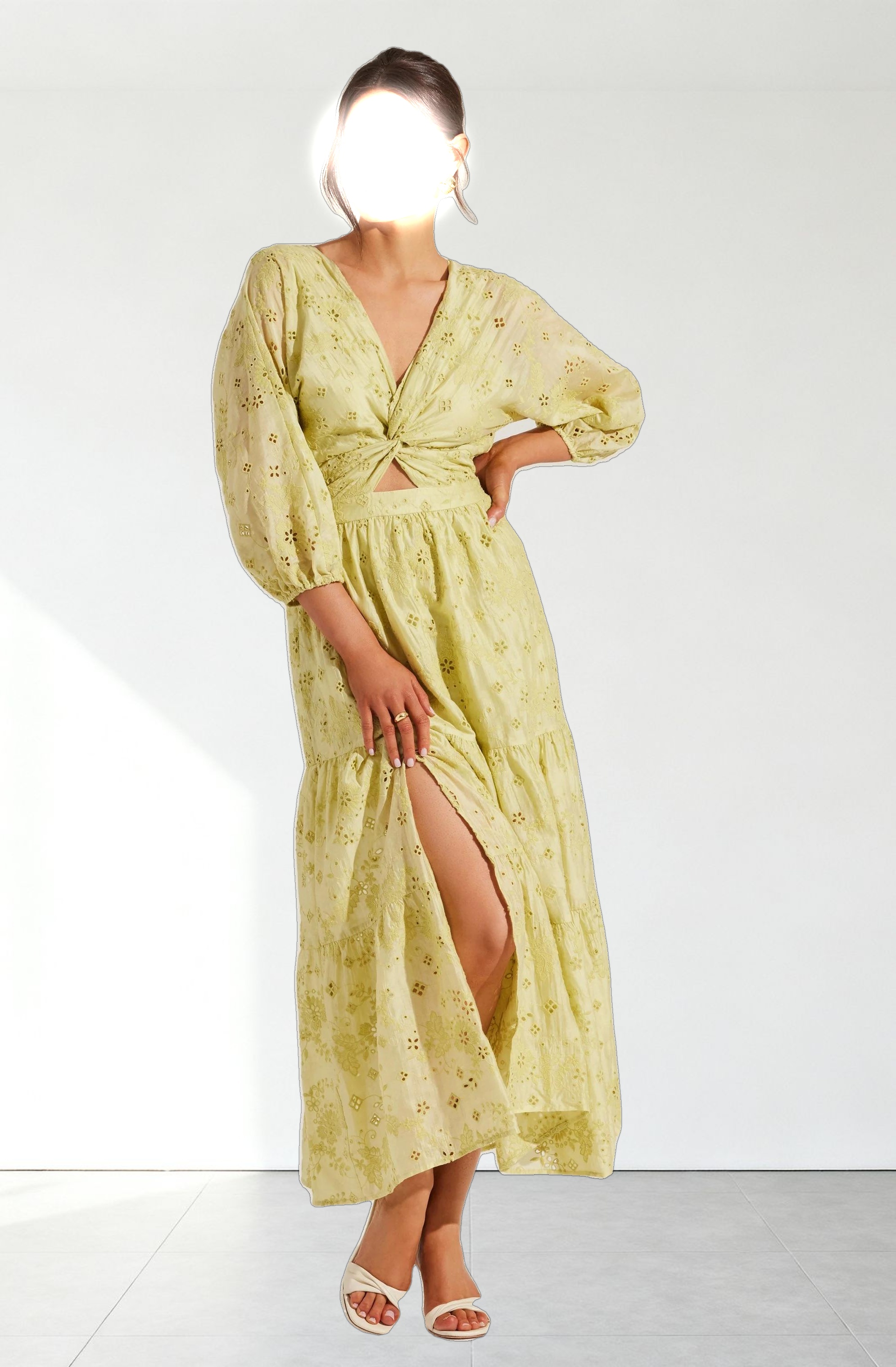 Jesalyn Floral Eyelet Maxi Dress