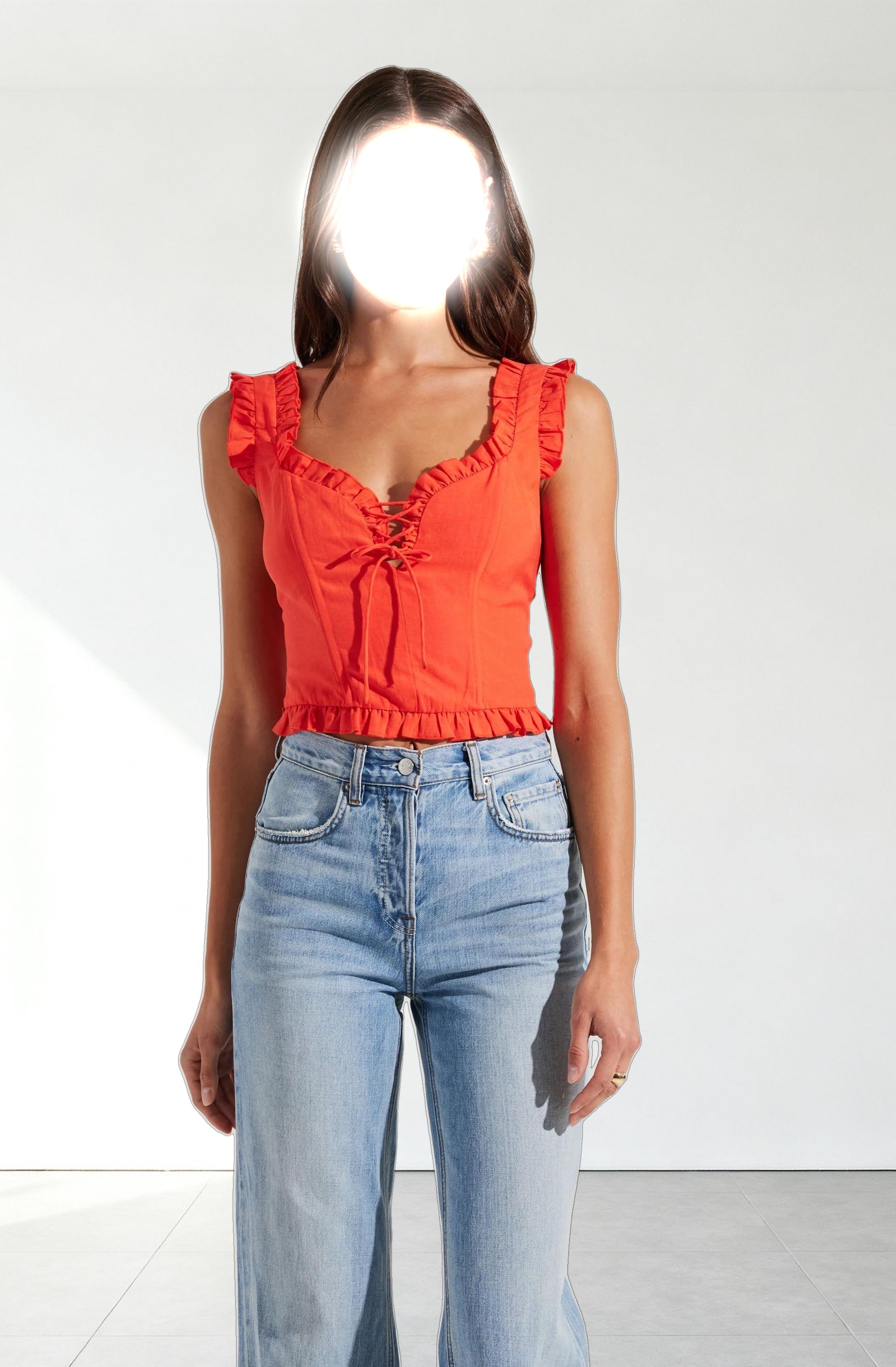 Raelyn Ruffle Trim Corset Top