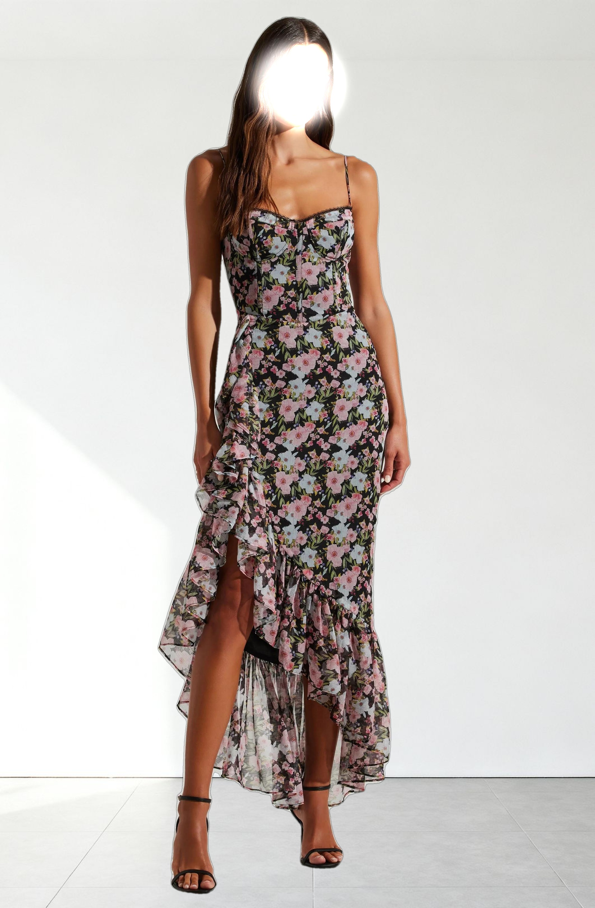 Brisbane Asymmetrical Floral Midi Dress