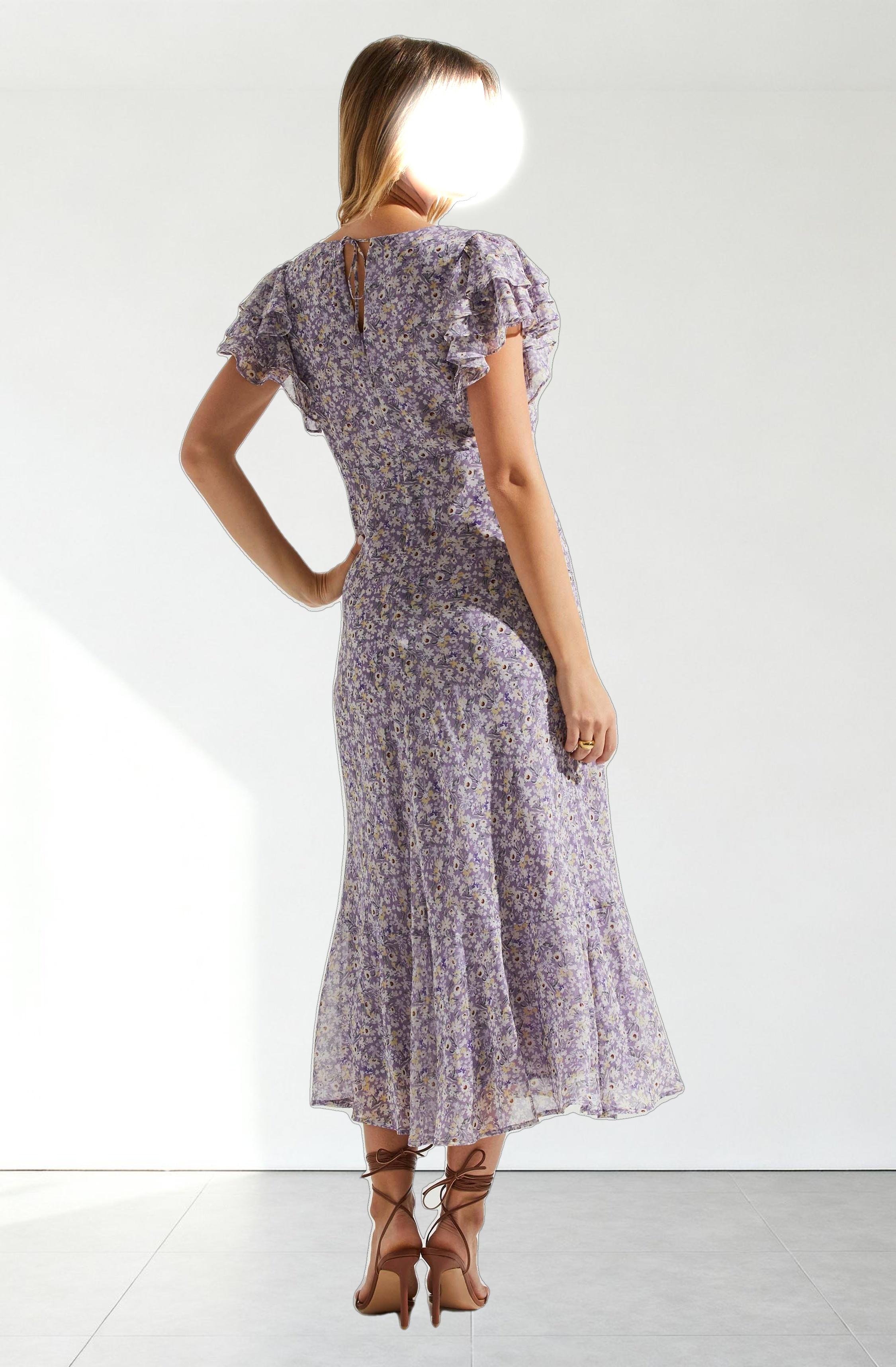 Celestine Floral Ruffle Midi Dress