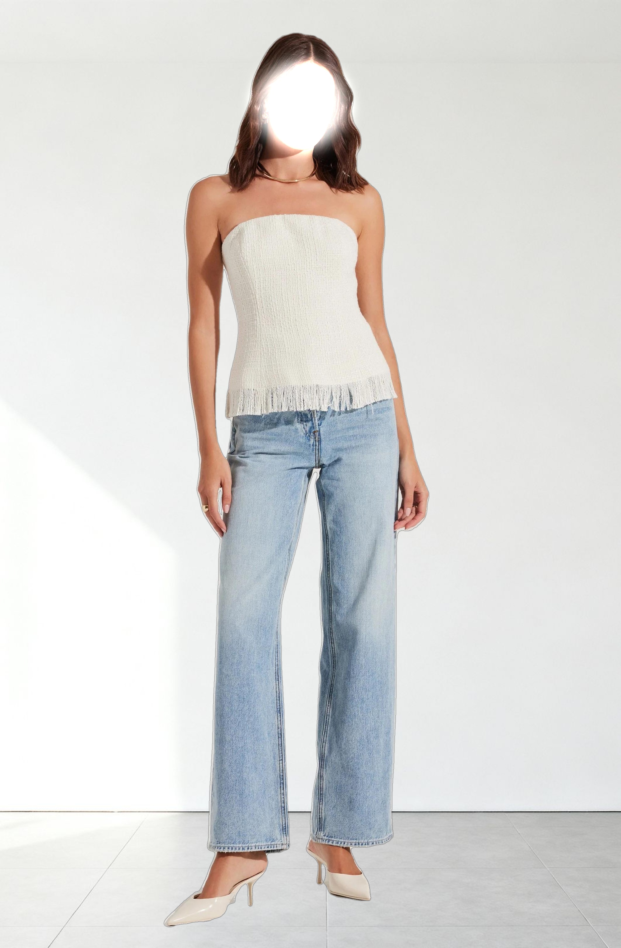 Lorene Tweed Strapless Top