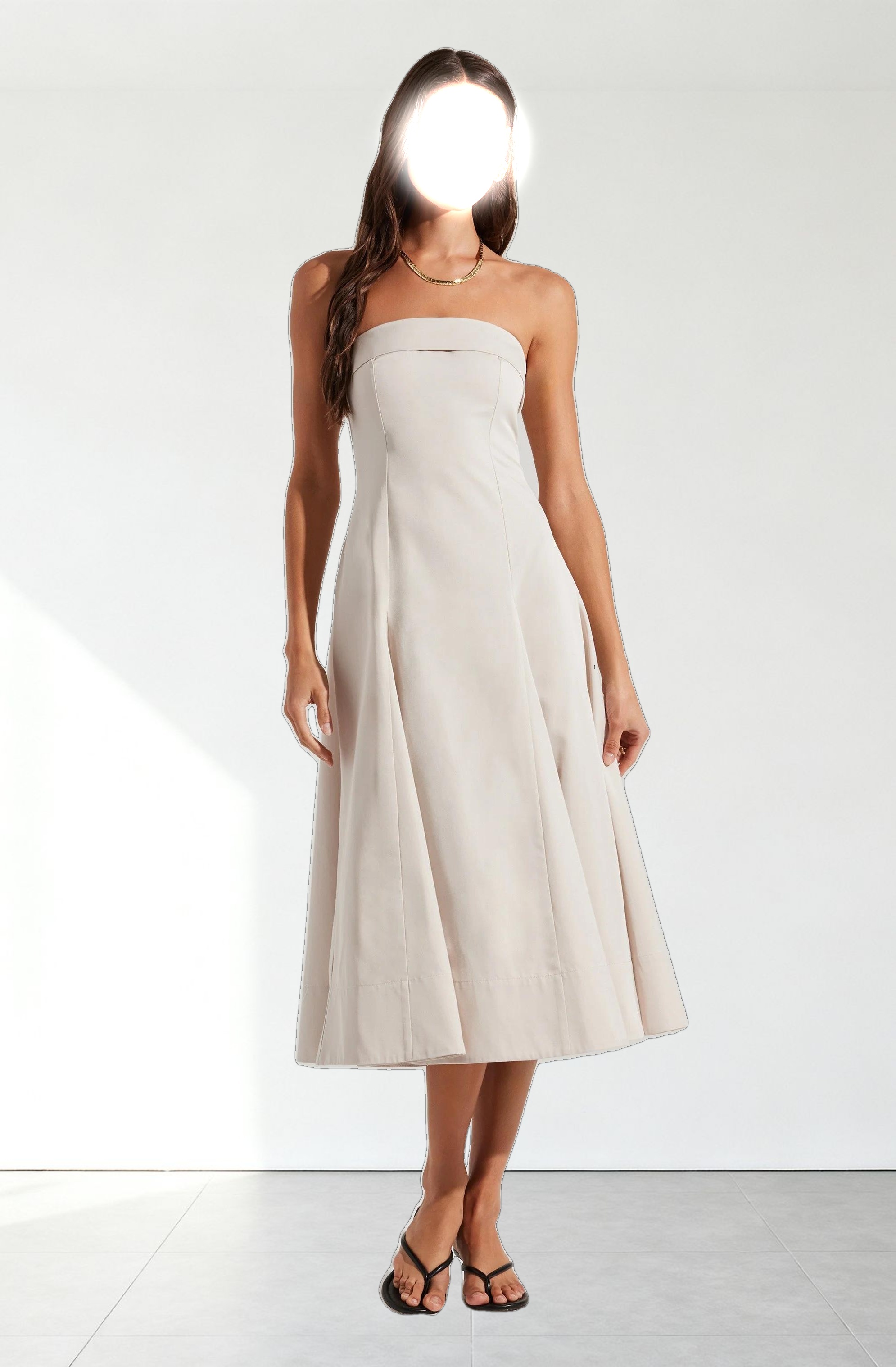 Ayeri Strapless Midi Dress