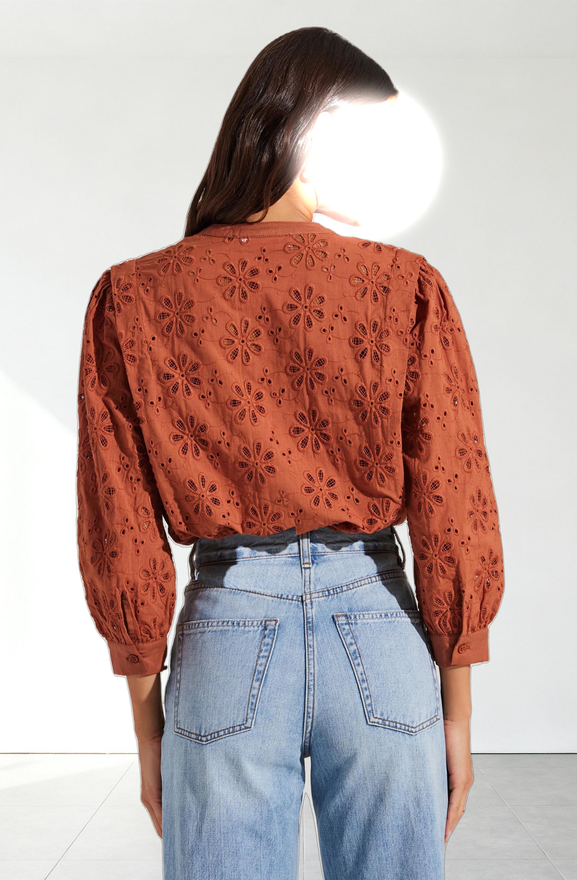 Savanna Eyelet Button Up Top