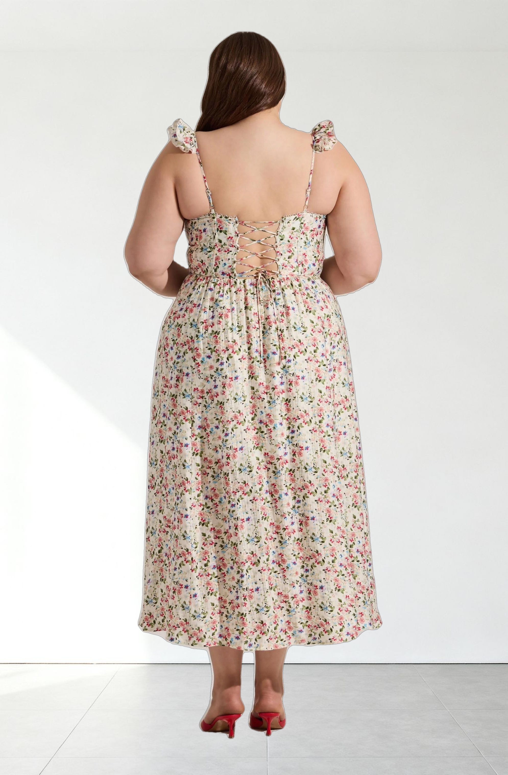 Wedelia Floral Bustier Midi Dress