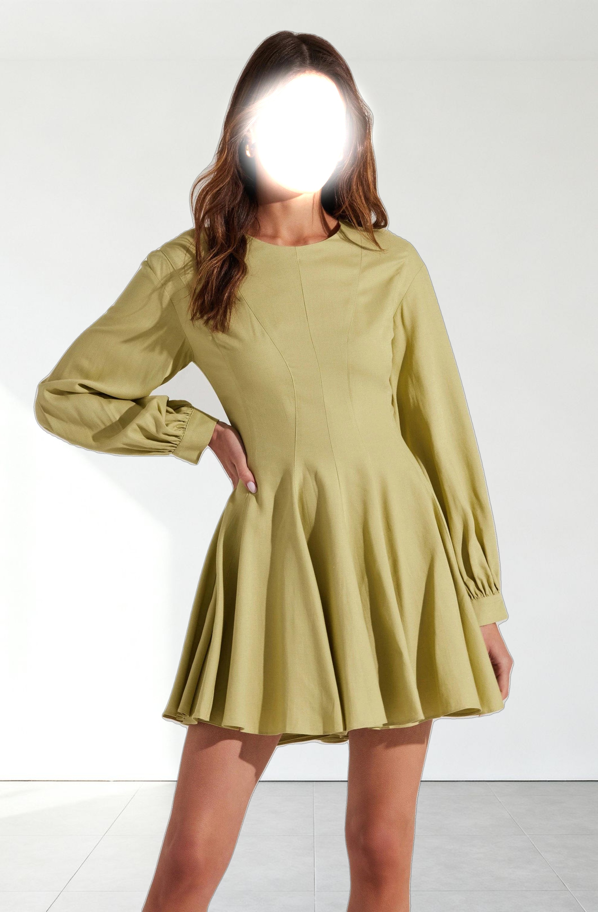 Elowyn Linen Blend Skater Dress