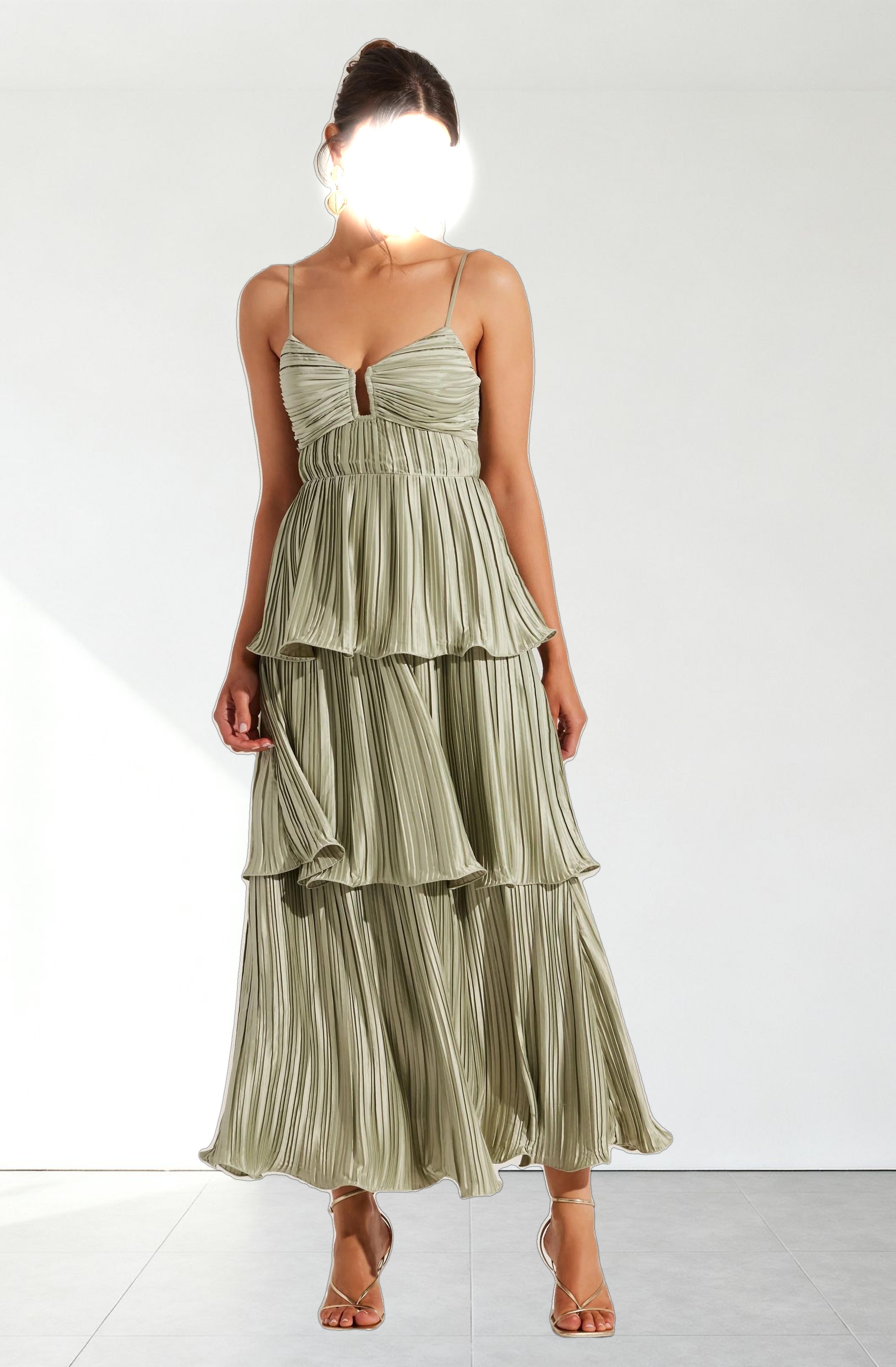 Lupin Pleated Tiered Maxi Dress