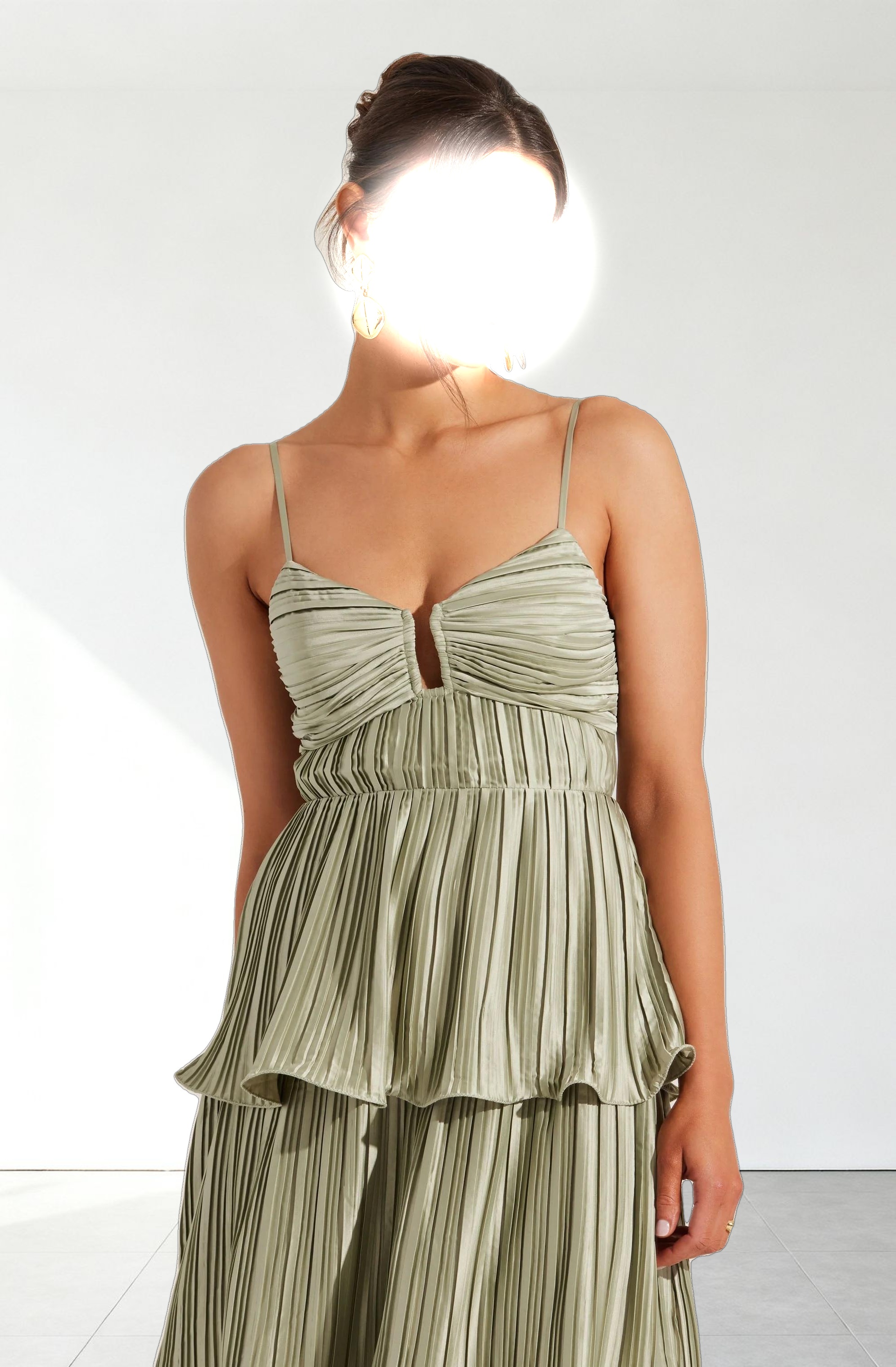 Lupin Pleated Tiered Maxi Dress