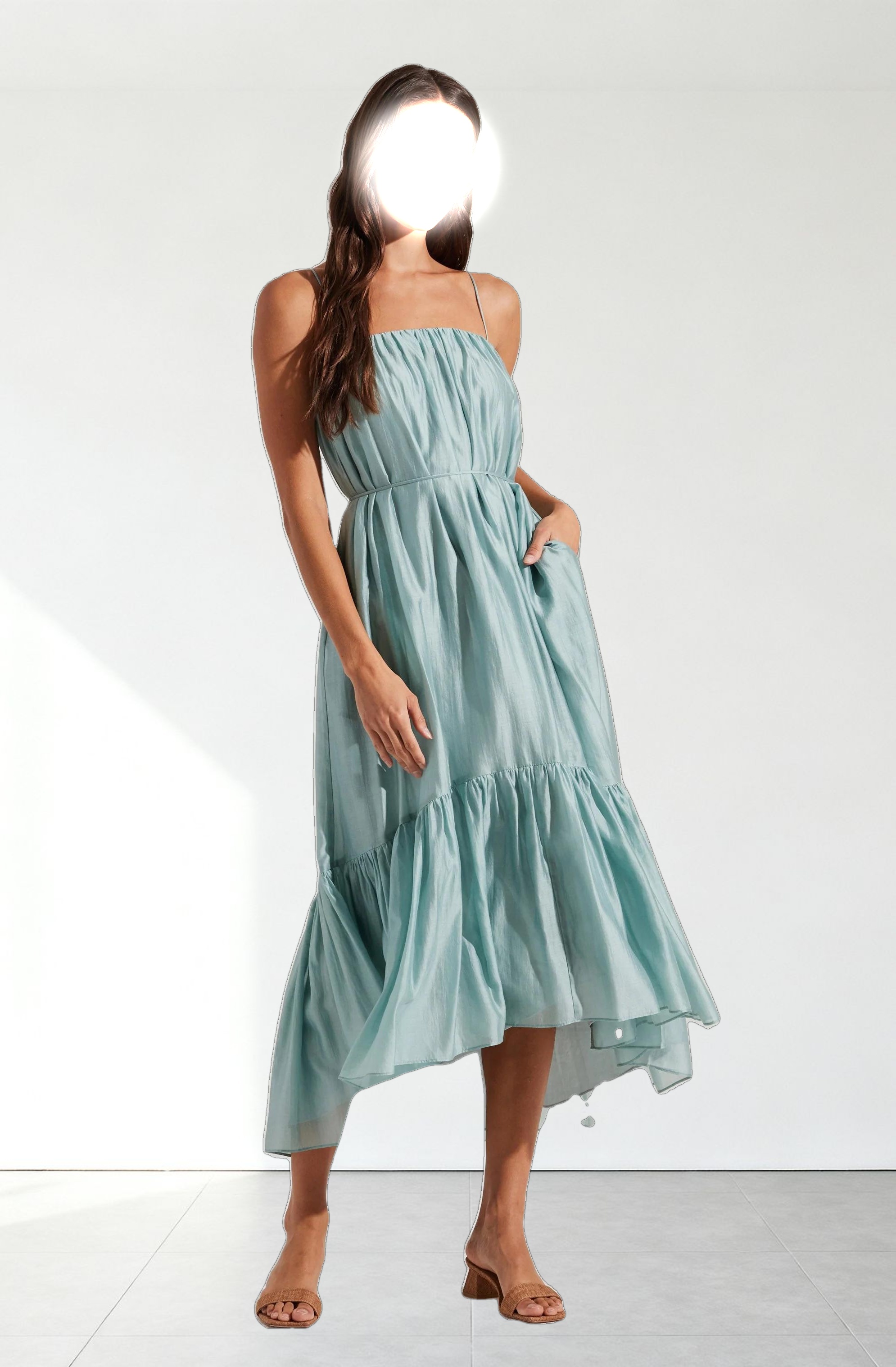 Elisha Tiered High-Low Maxi Dress