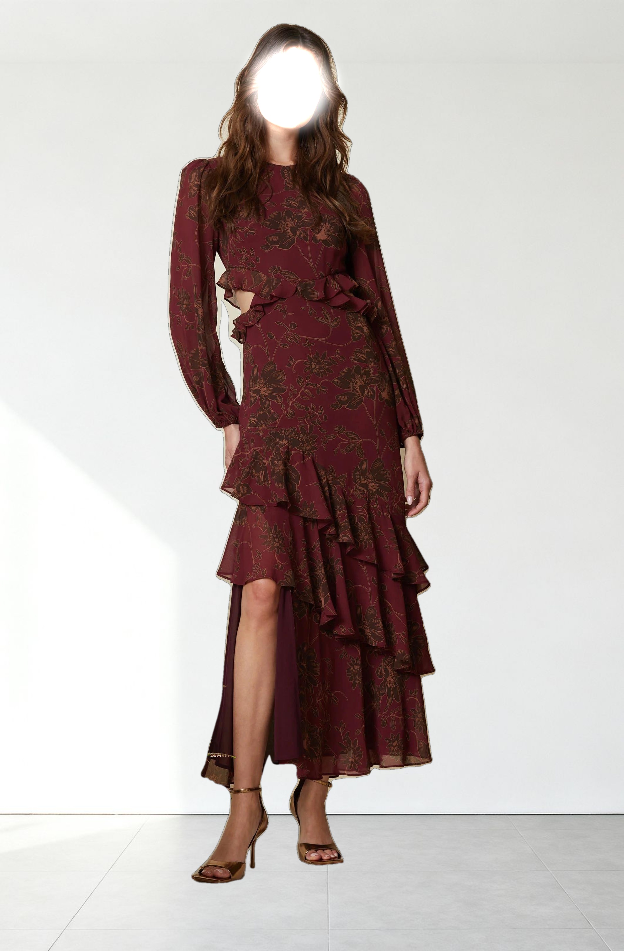 Biella Ruffle Floral Maxi Dress