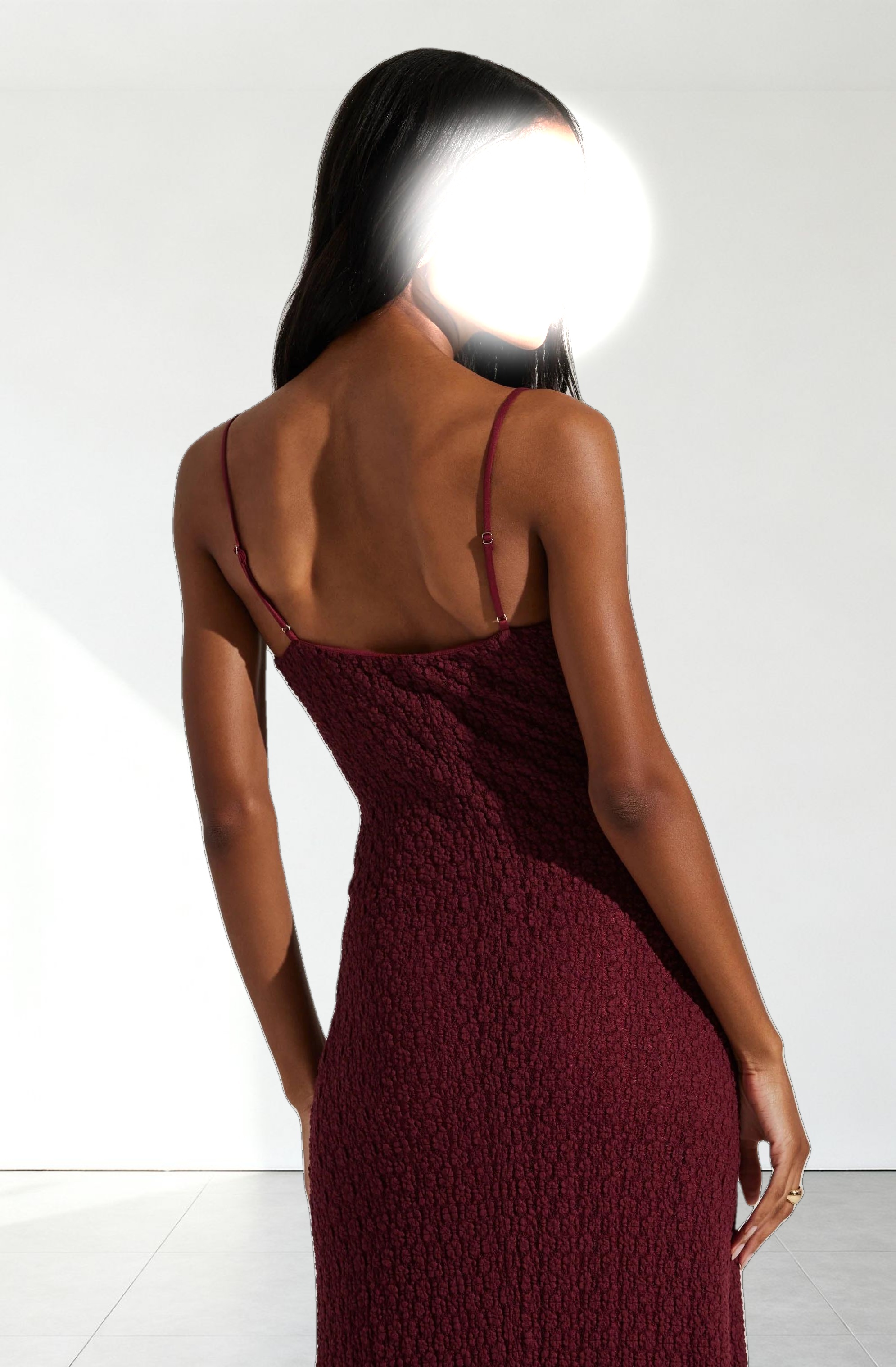 Renaisse Textured Maxi Dress