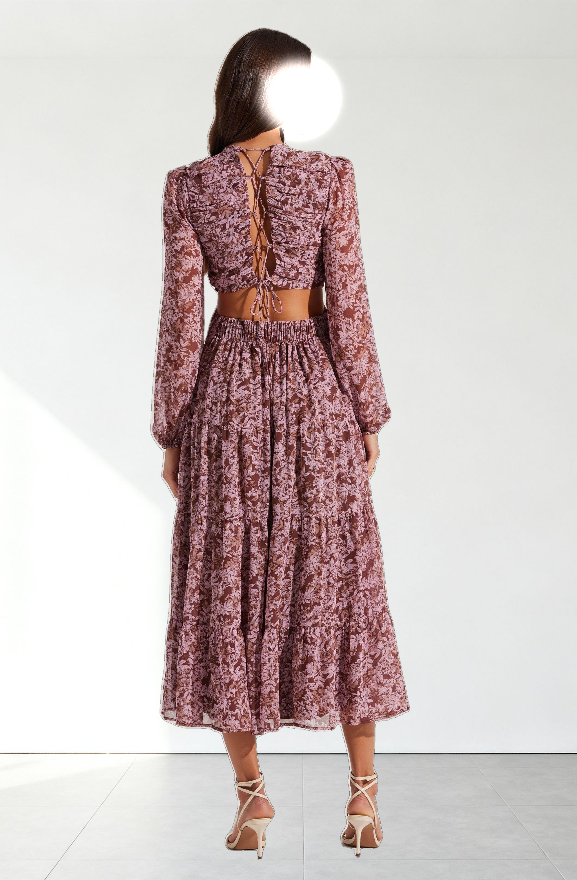 V-Neck Cutout Midi Dress