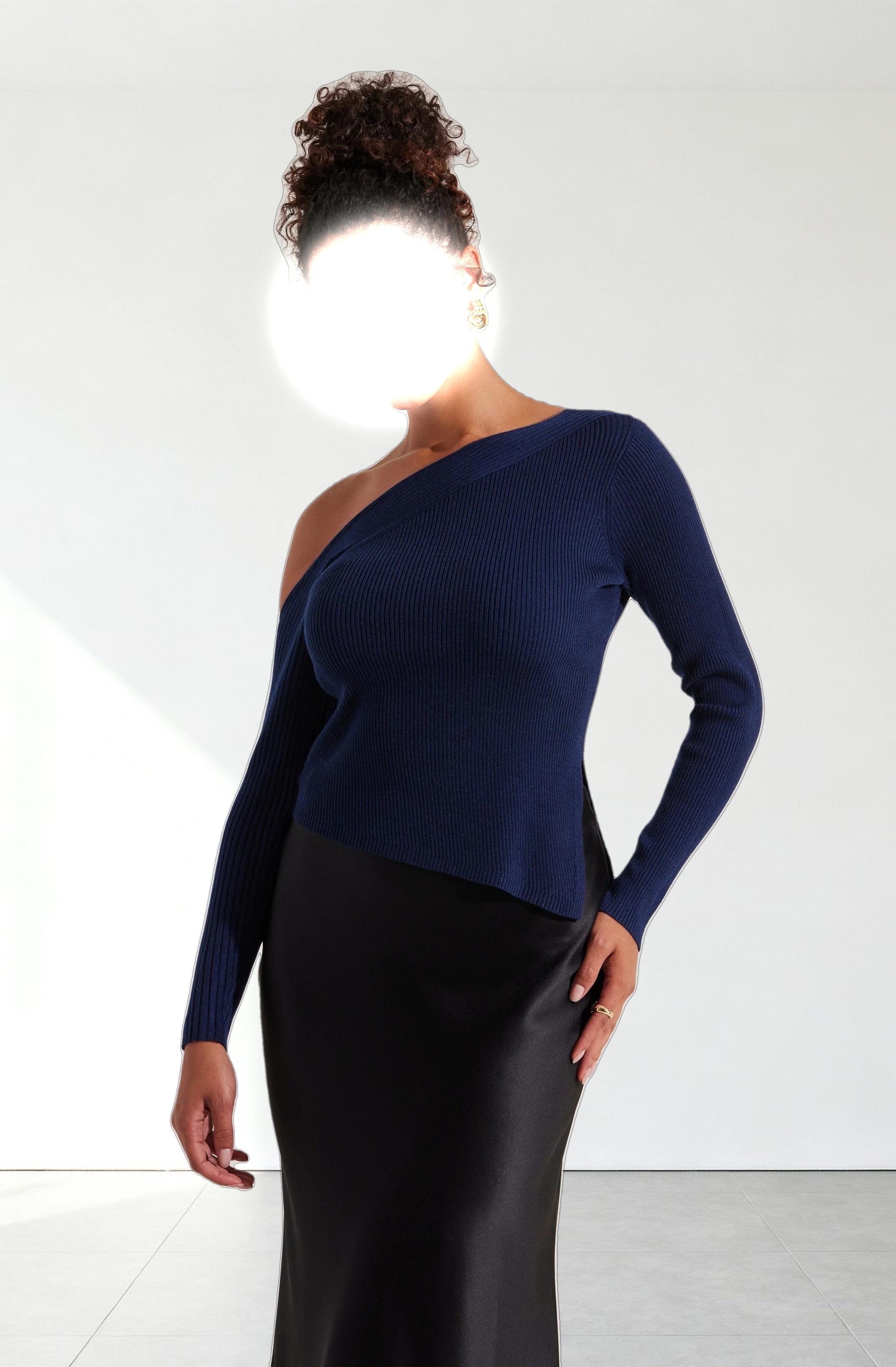 Aldari Off Shoulder Ribbed Sweater