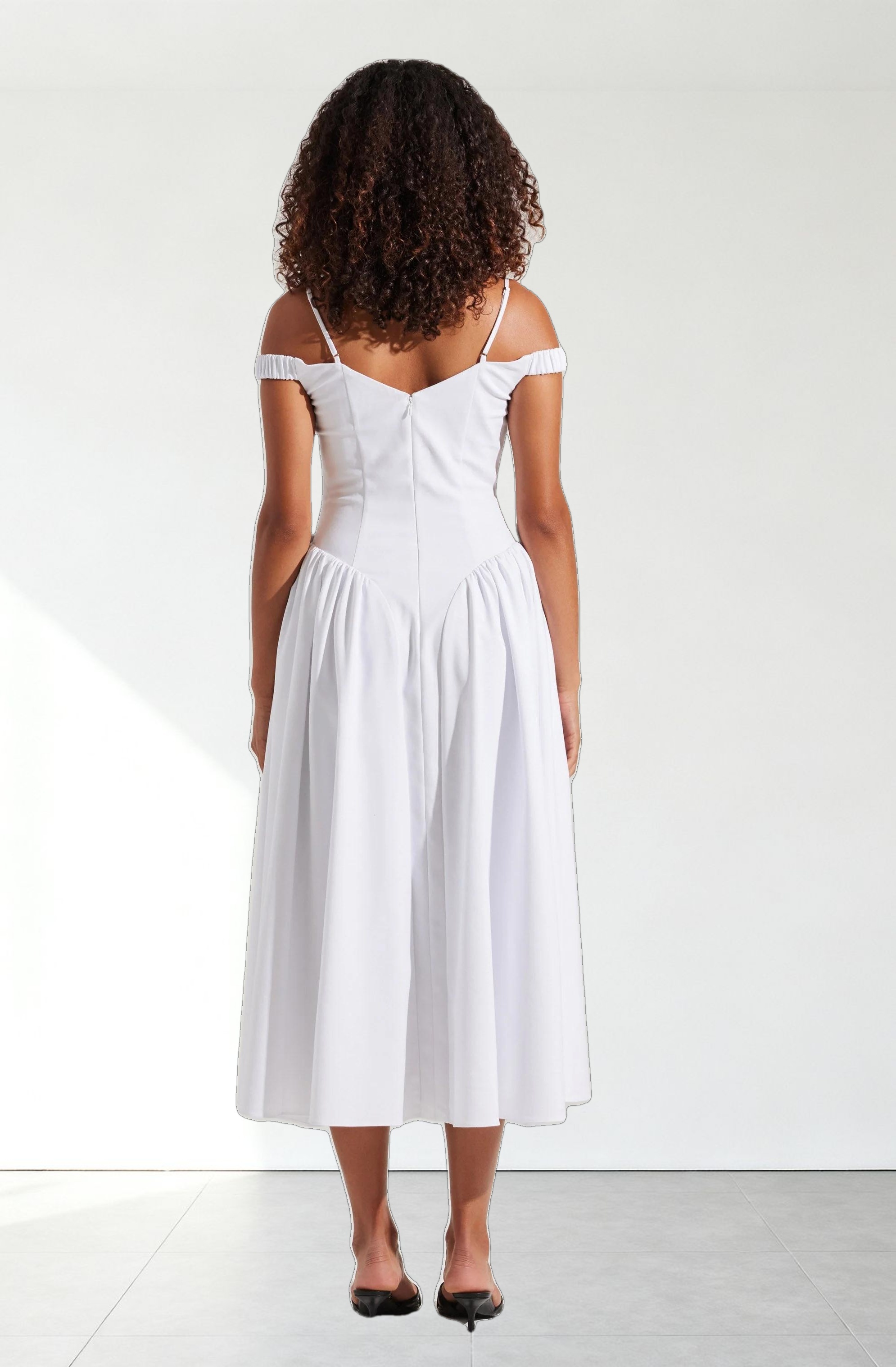 Elvinia Off Shoulder Midi Dress