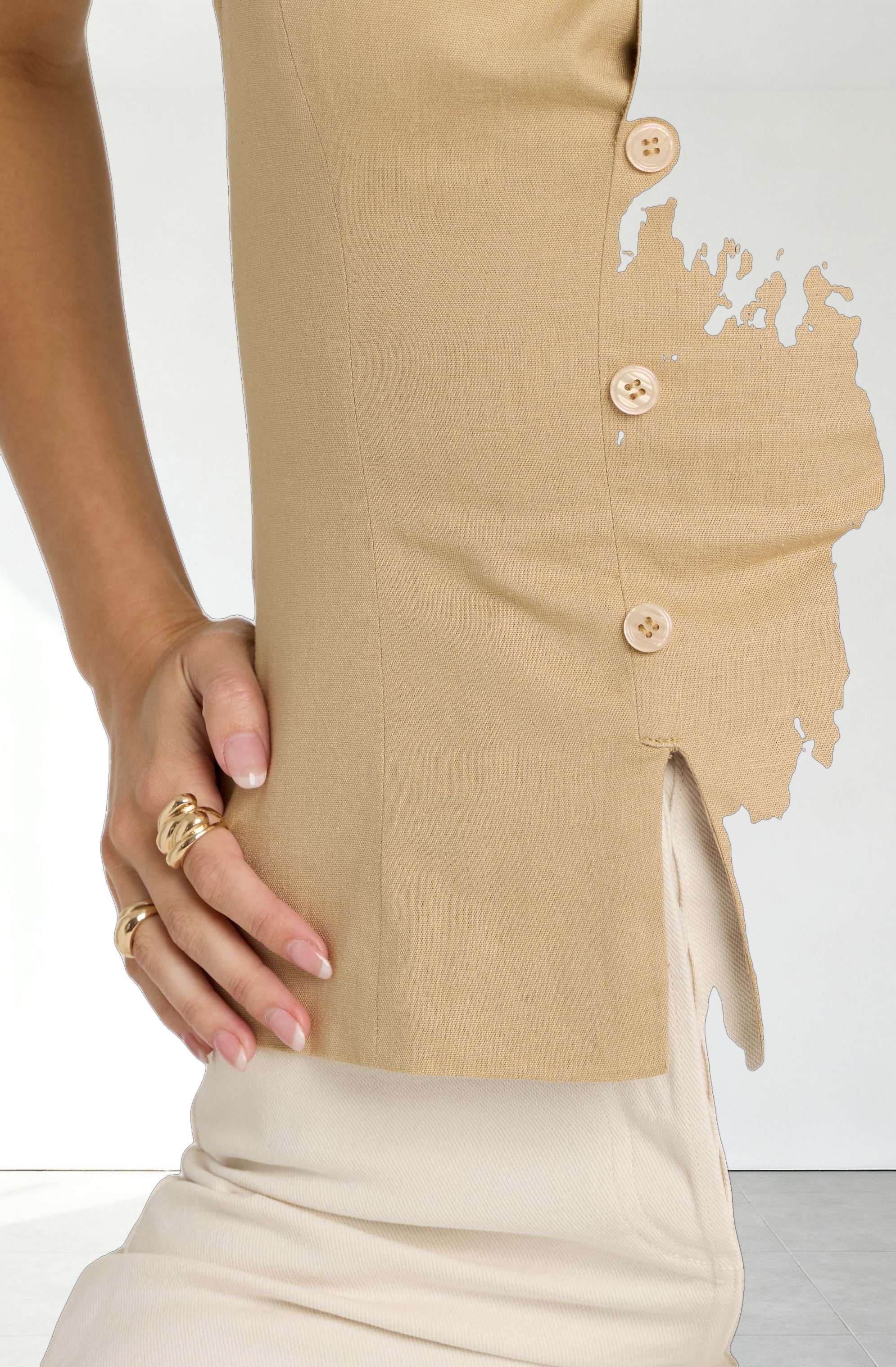 Yaritza Crossover Linen Blend Vest