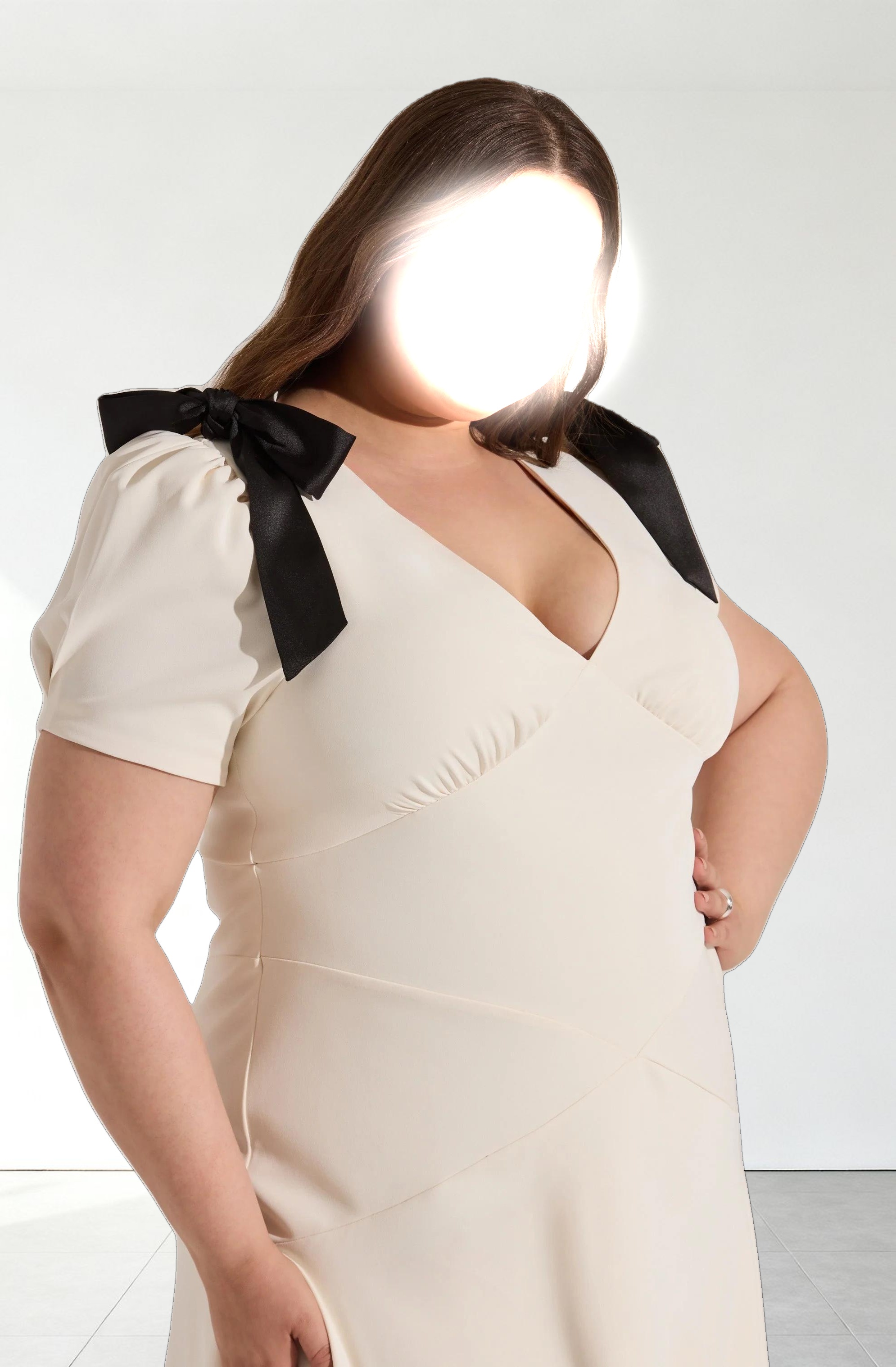 Ciela Bow Puff Sleeve Dress