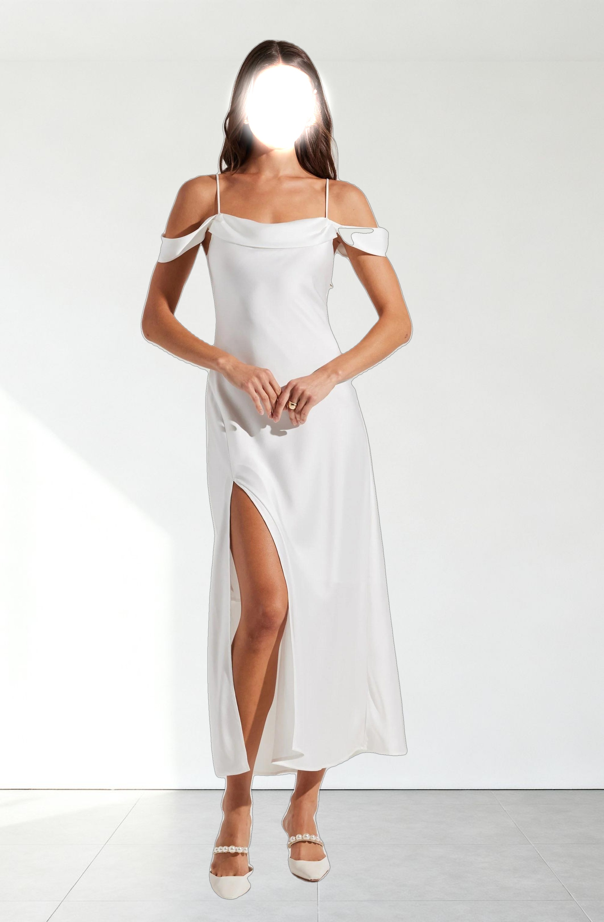 Kitura Cold Shoulder Maxi Dress