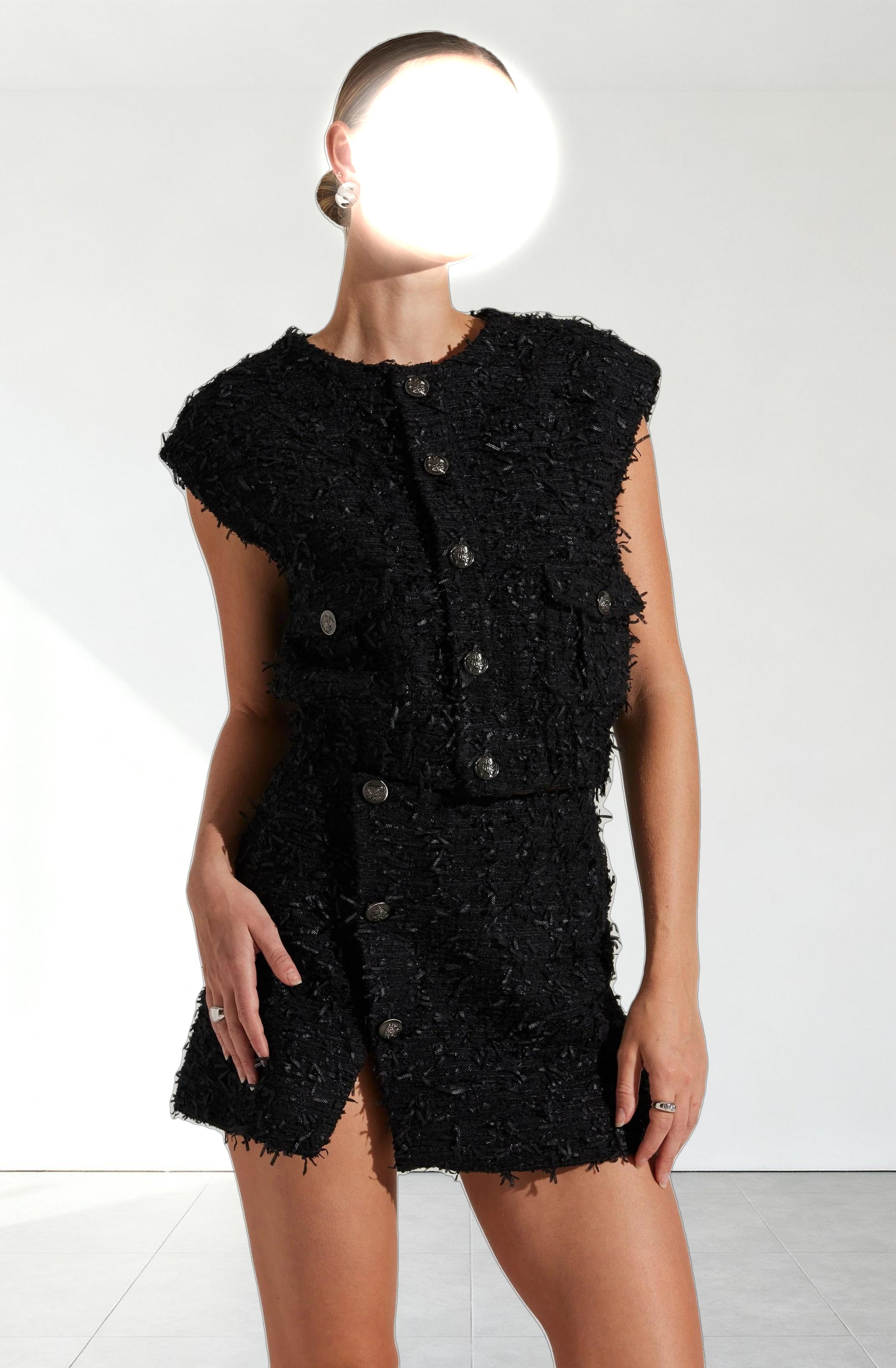 Pedrine Textured Tweed Vest