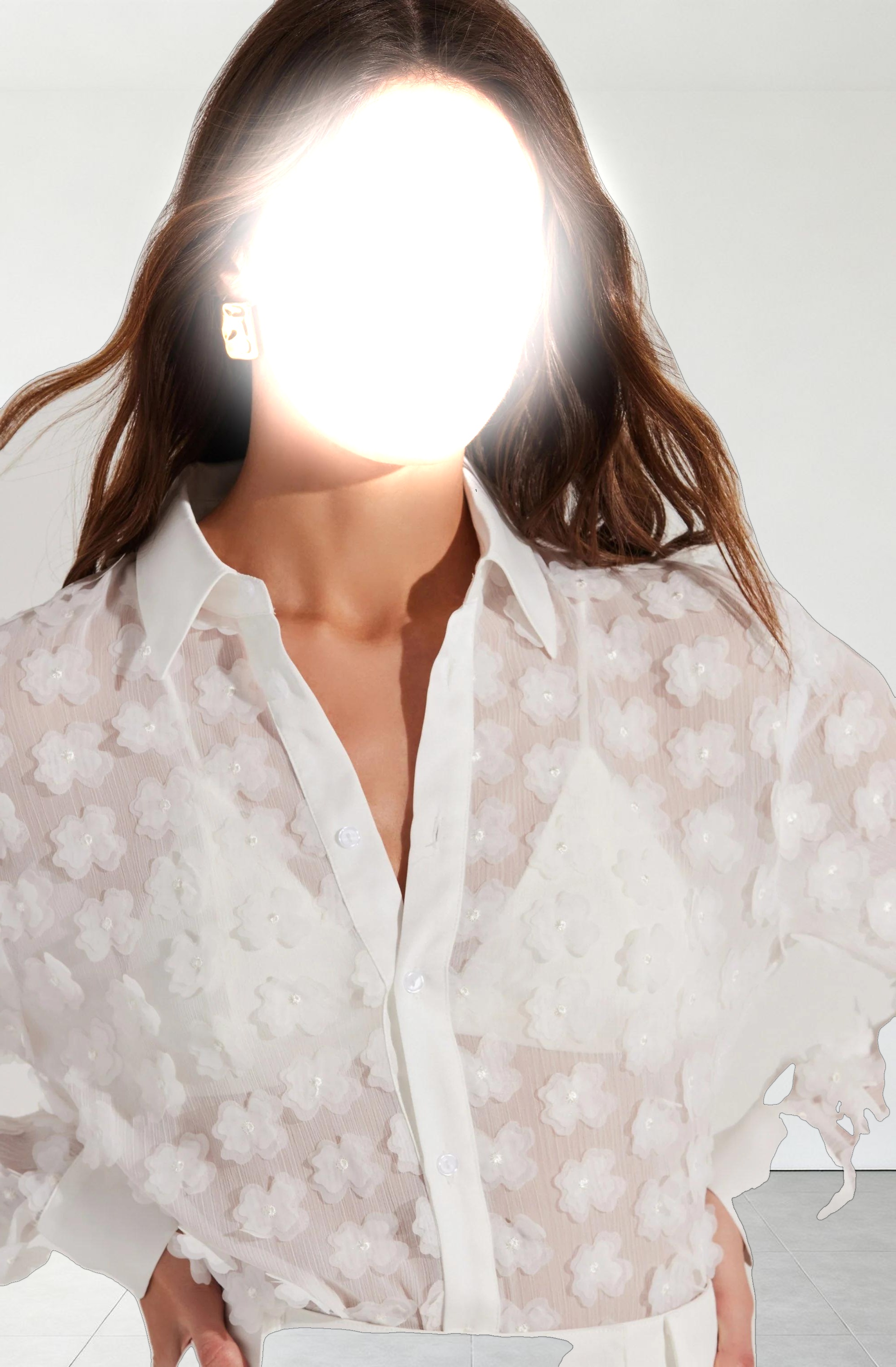 Ioannis 3D Floral Appliqué Shirt