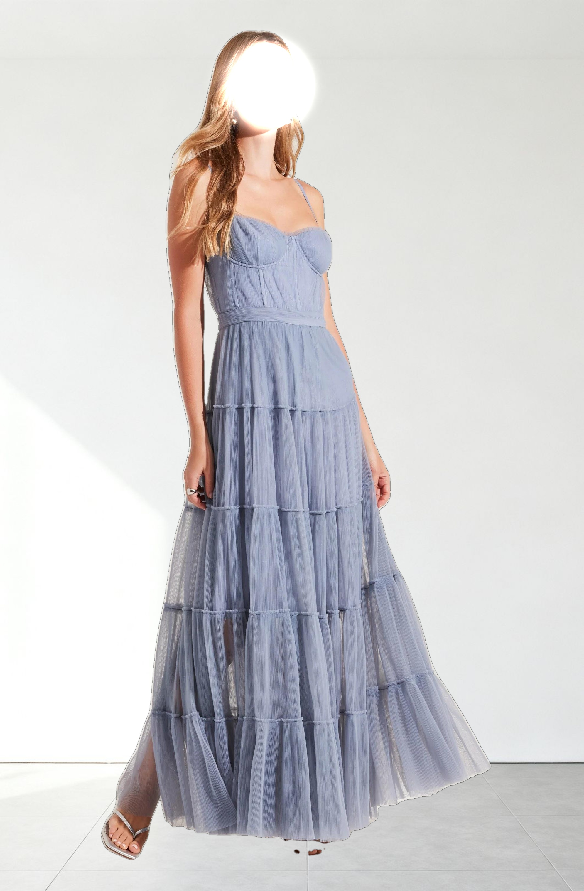 Mireya Bustier Tulle Maxi Dress