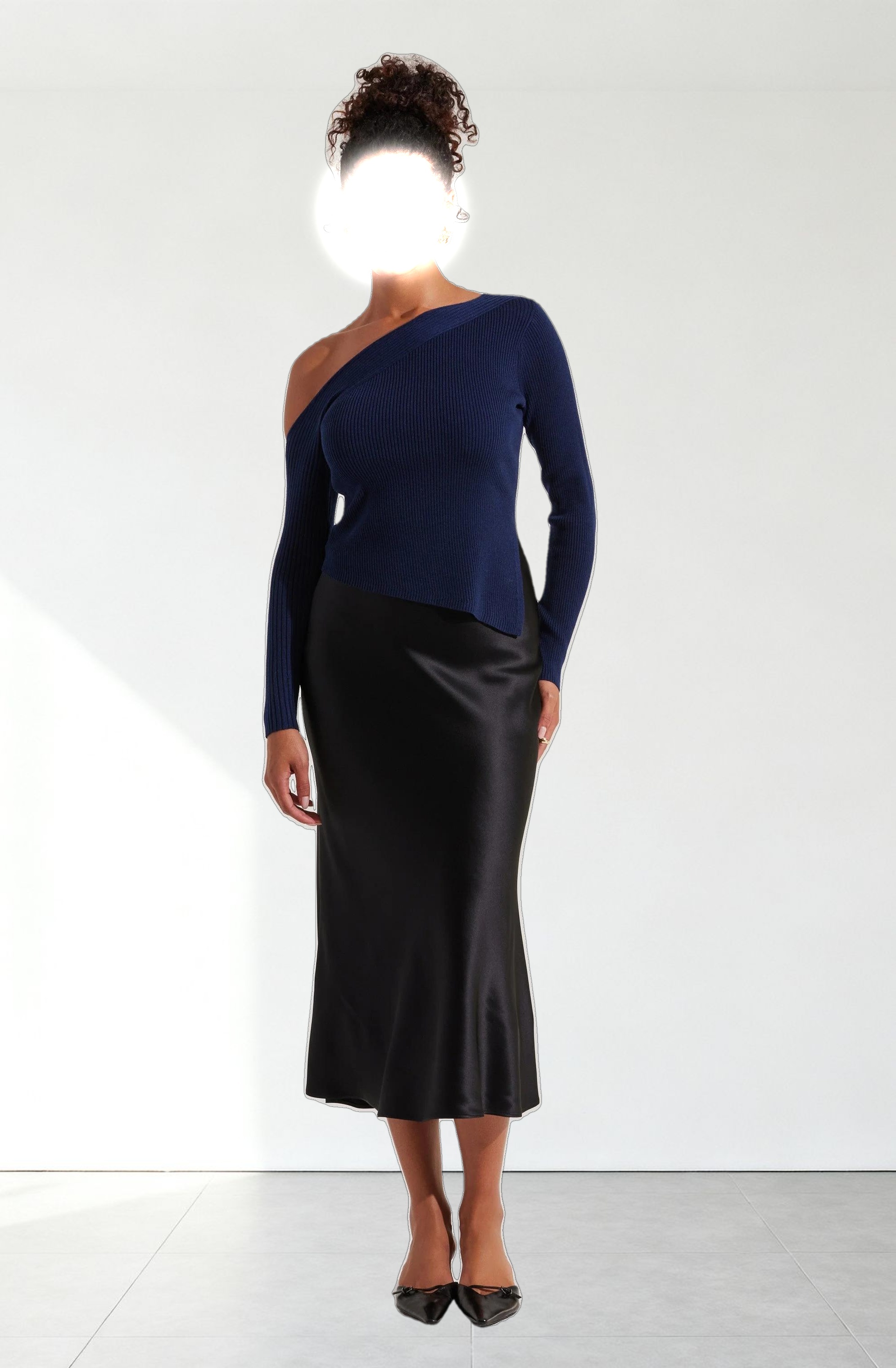 Aldari Off Shoulder Ribbed Sweater