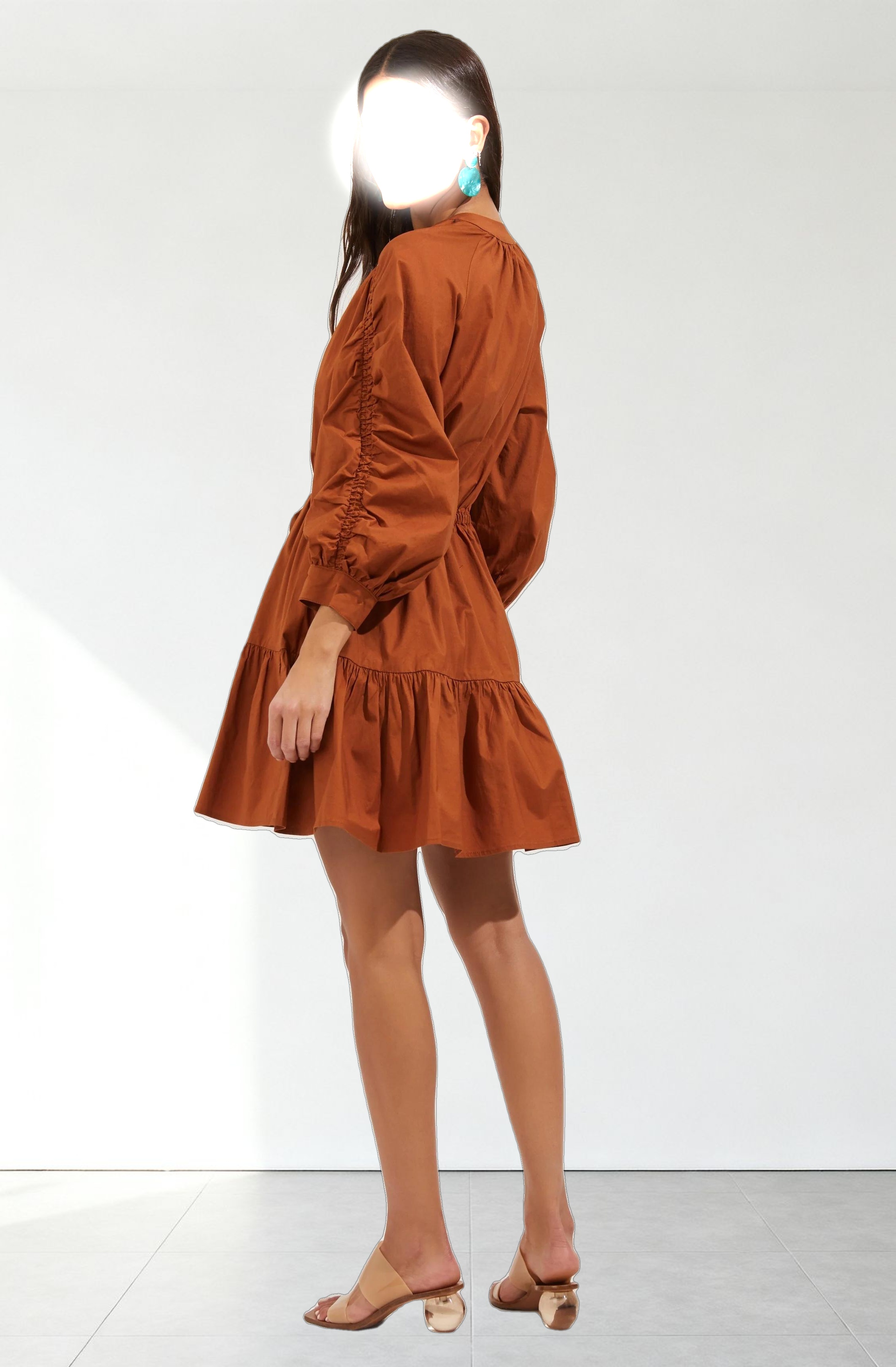 Ruched Long Sleeve Dress