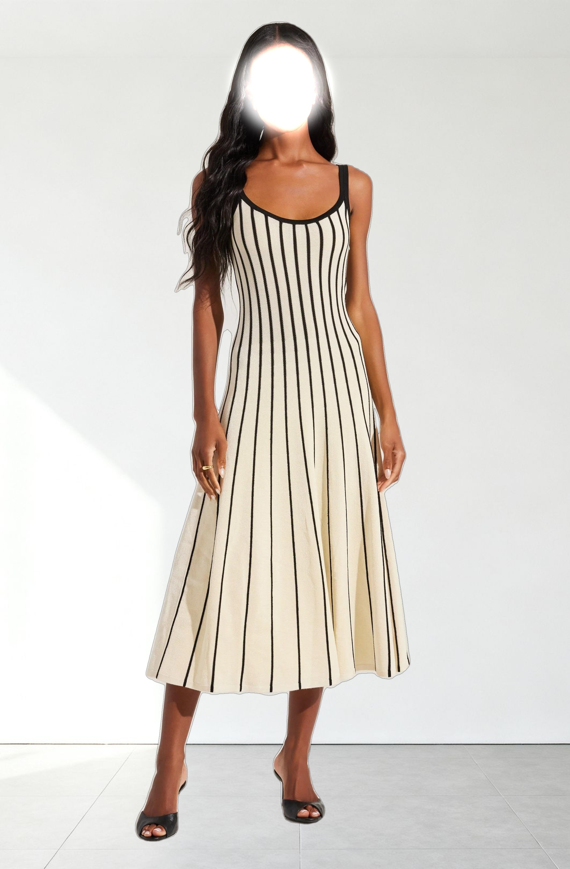 Irecia Stripe Sweater Midi Dress
