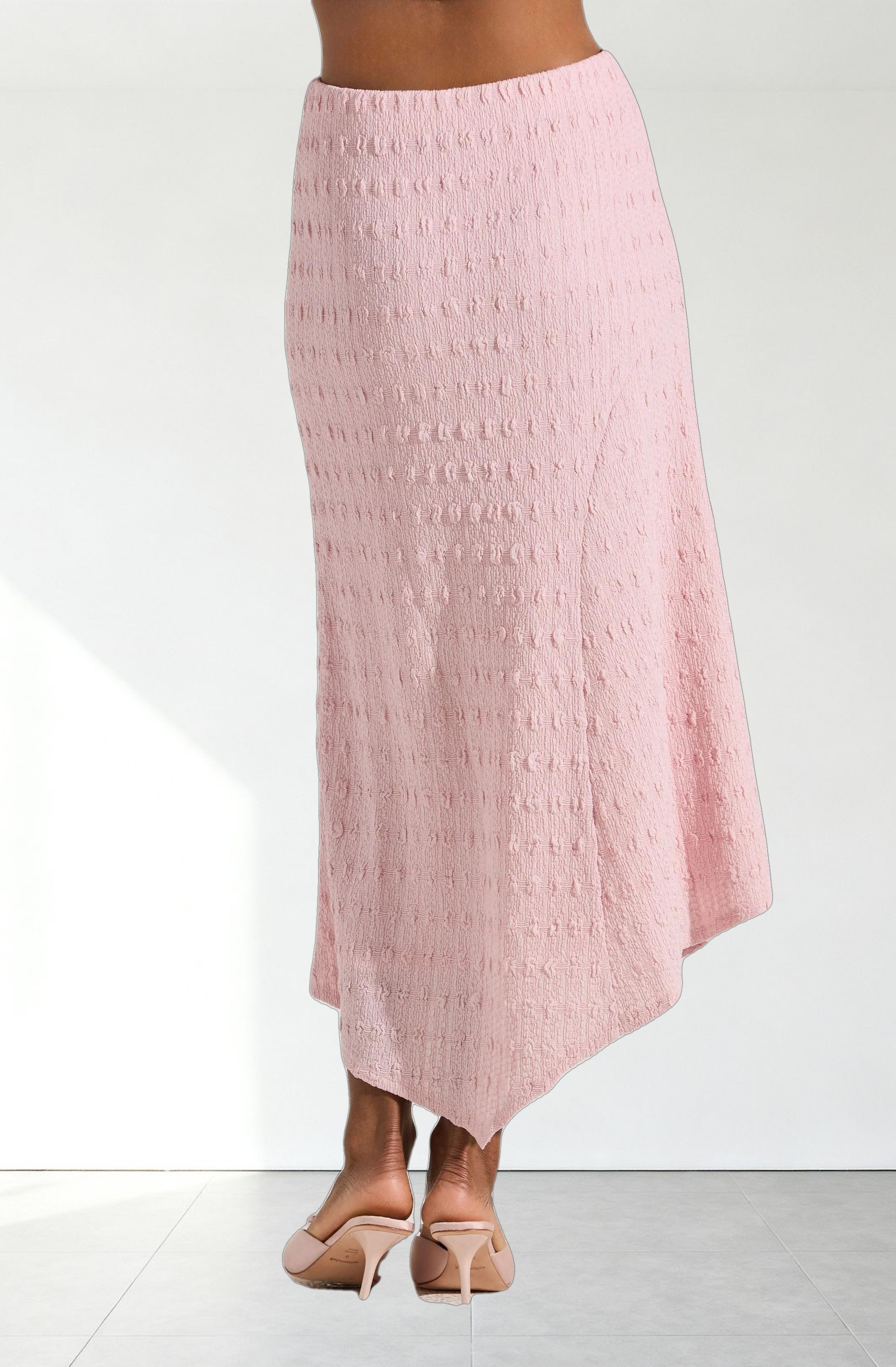 Textured Asymmetric Knit Skirt