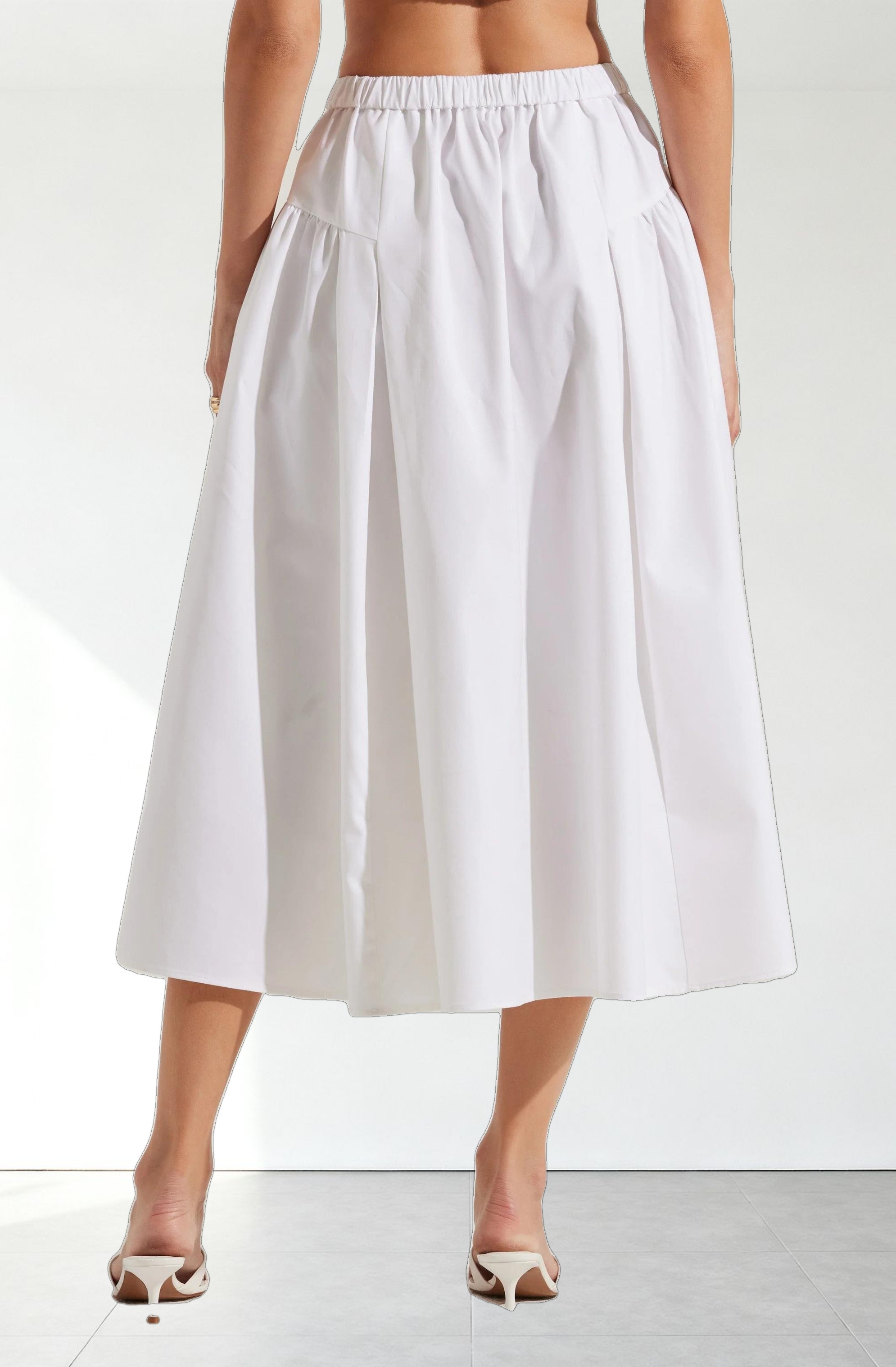 Laila Ruched Detail Midi Skirt