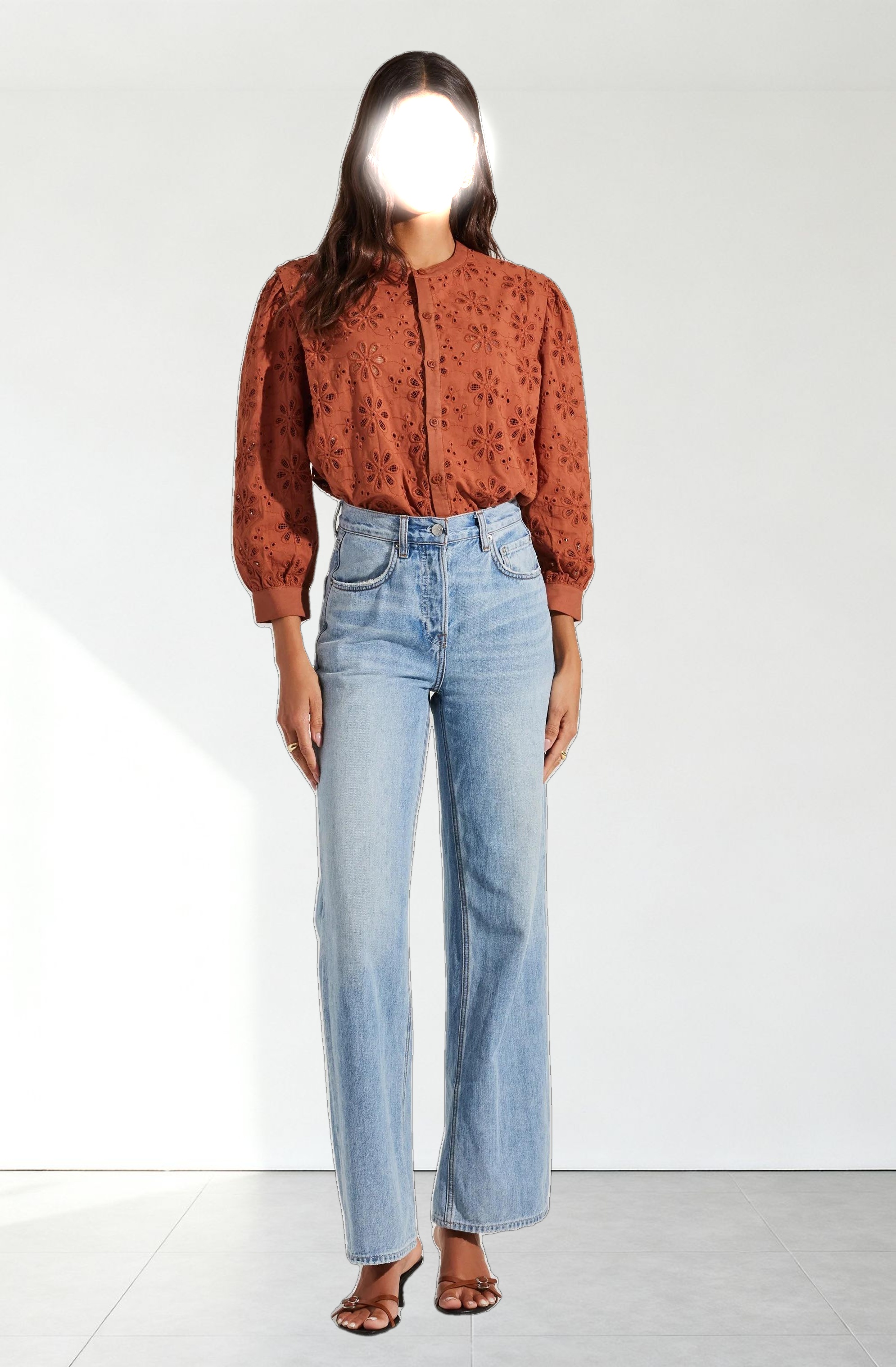 Savanna Eyelet Button Up Top