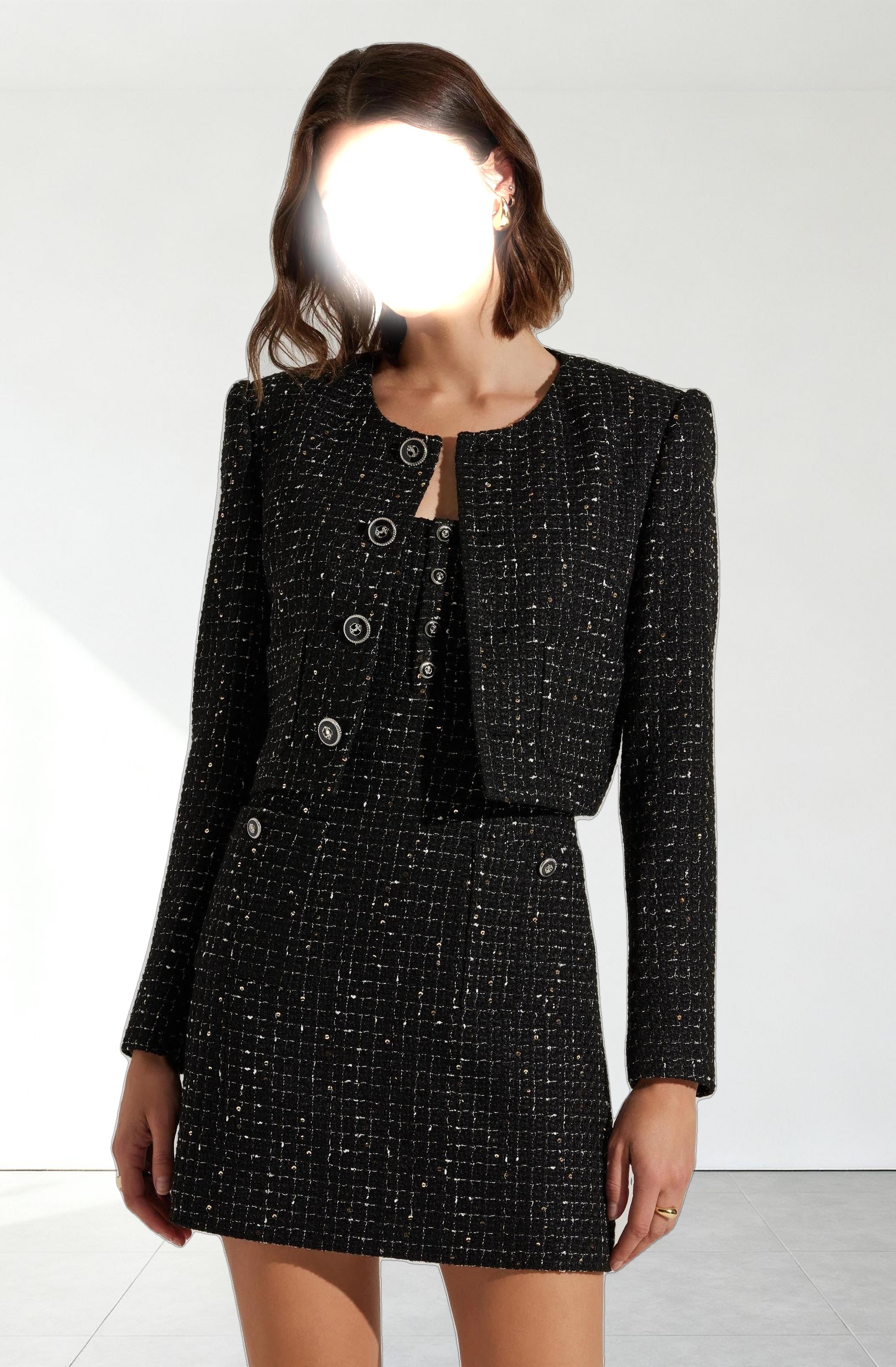 Milena Cropped Tweed Jacket
