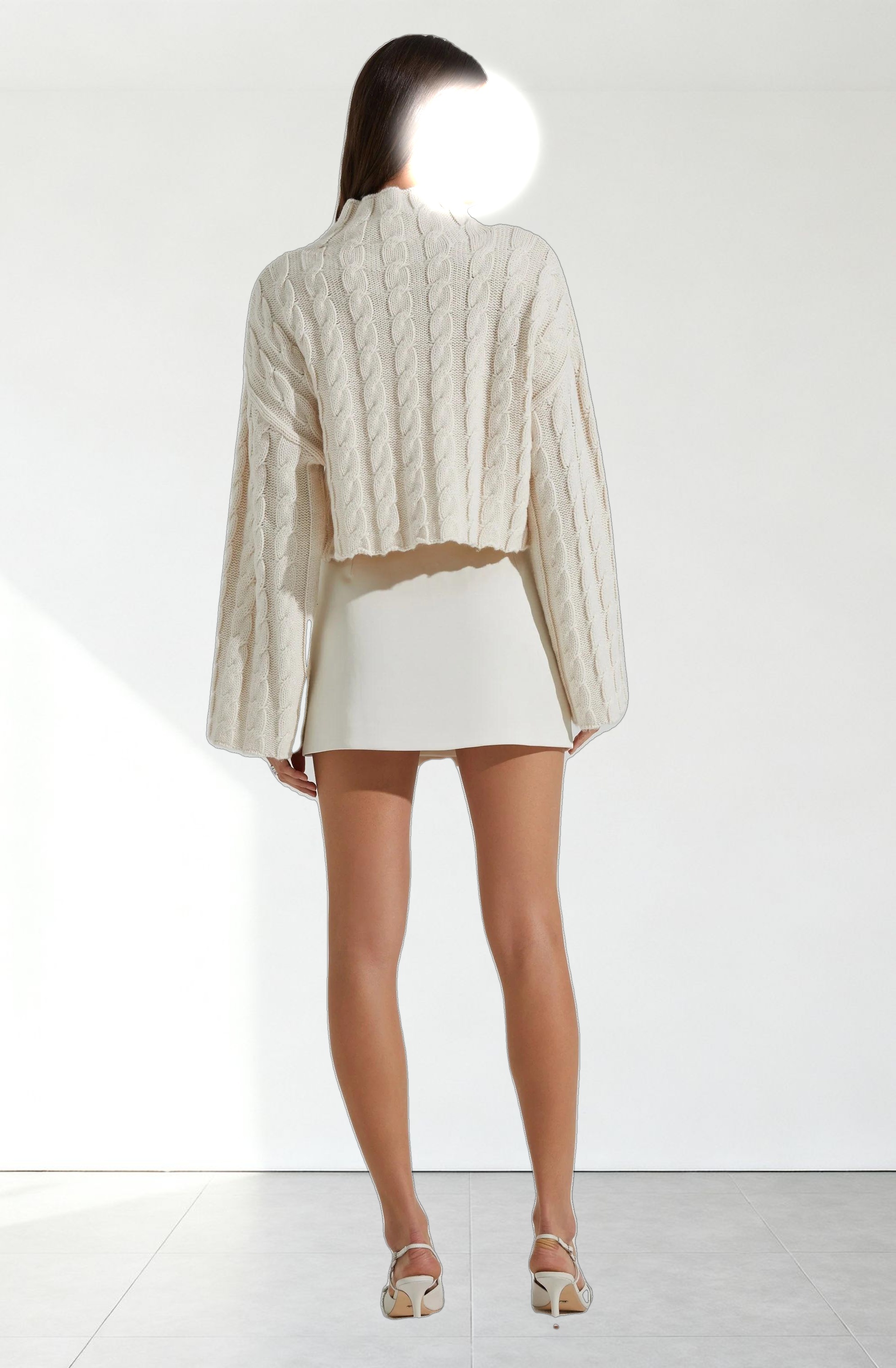Sloan Cropped Cable Knit Sweater