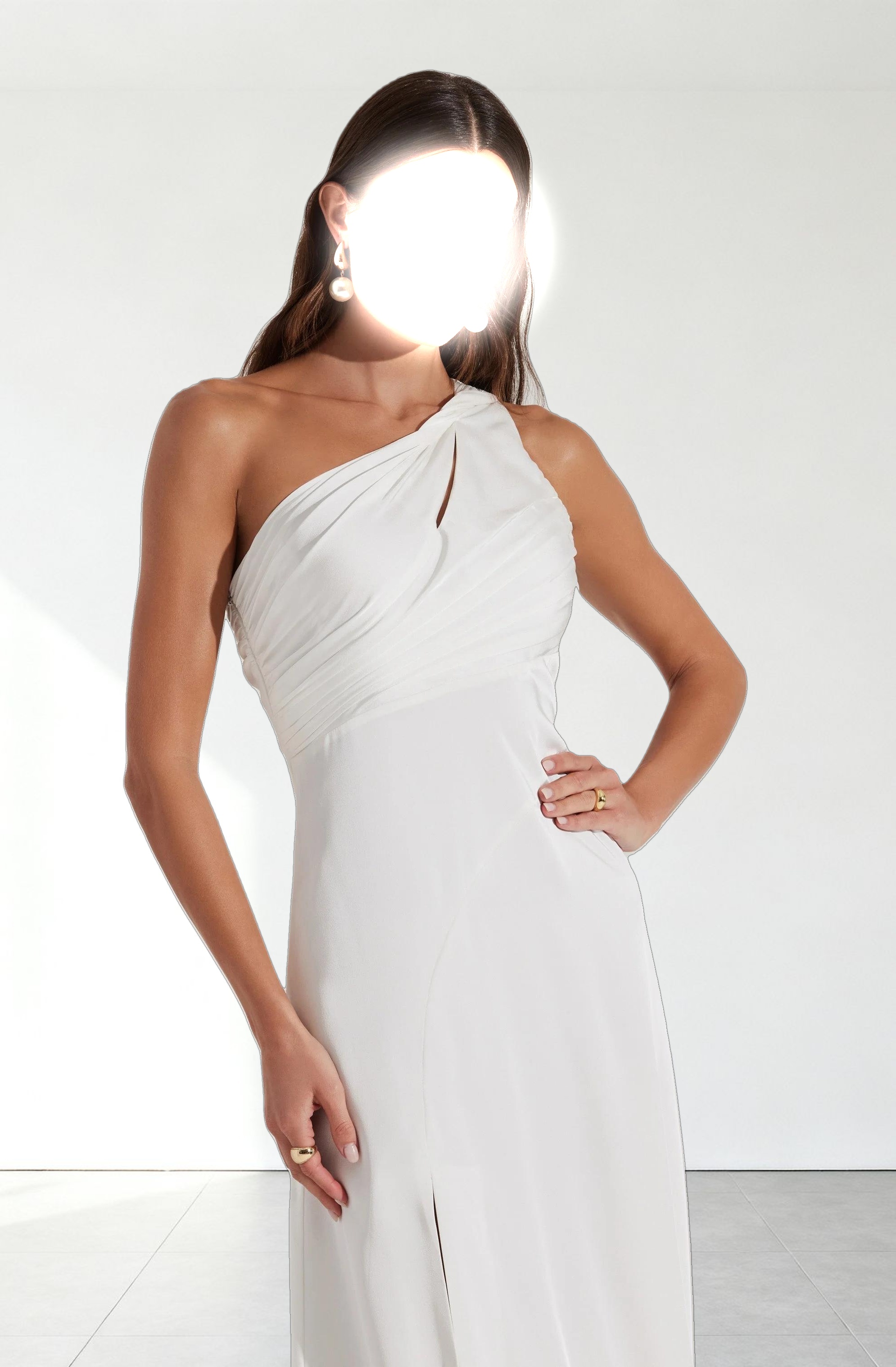 Atoila One Shoulder Satin Maxi Dress