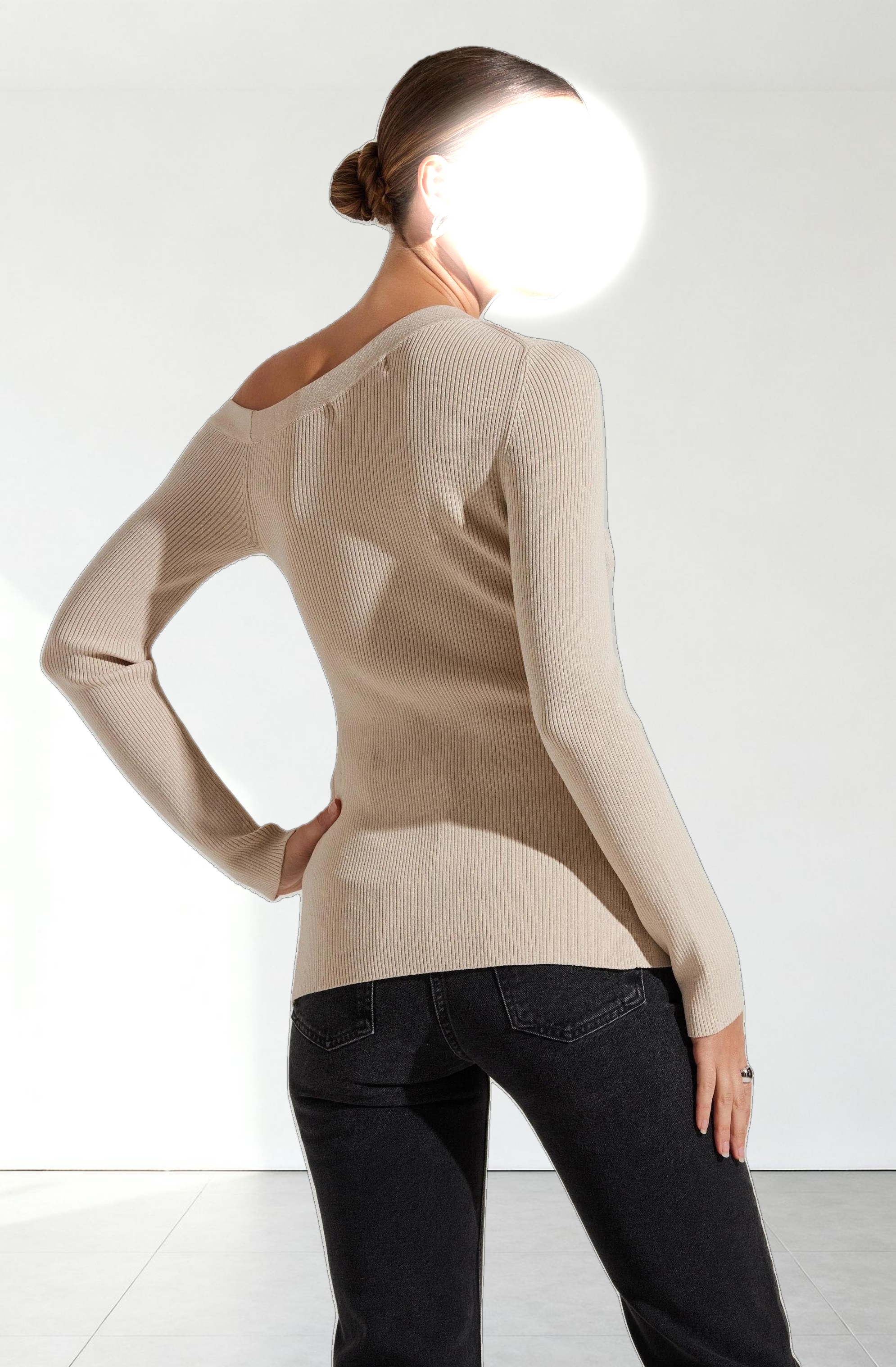 Celin One Shoulder Ribbed Sweater
