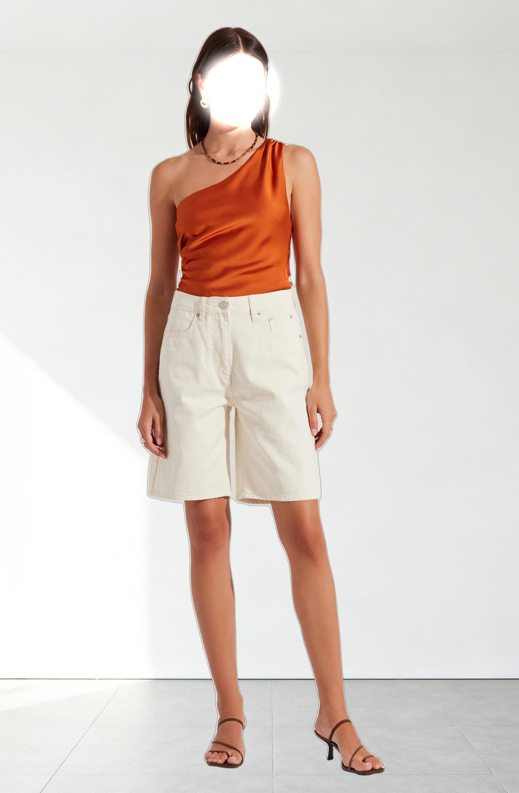 Francis Satin One Shoulder Top