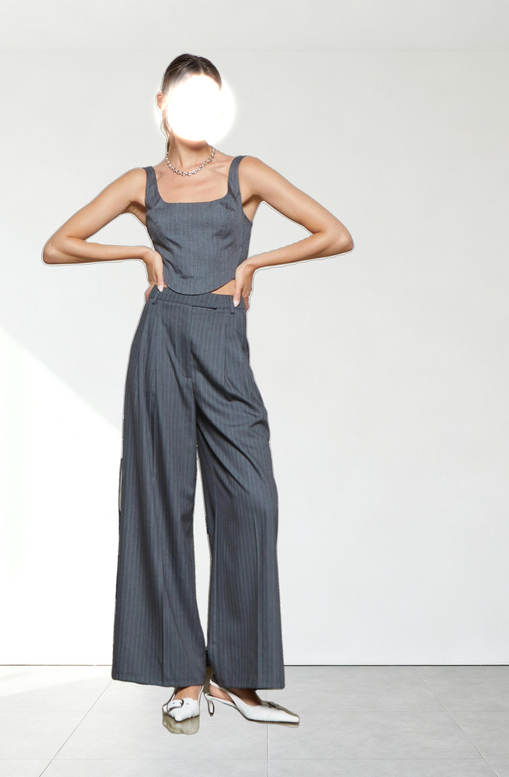 Milani Pinstripe Wide Leg Pants