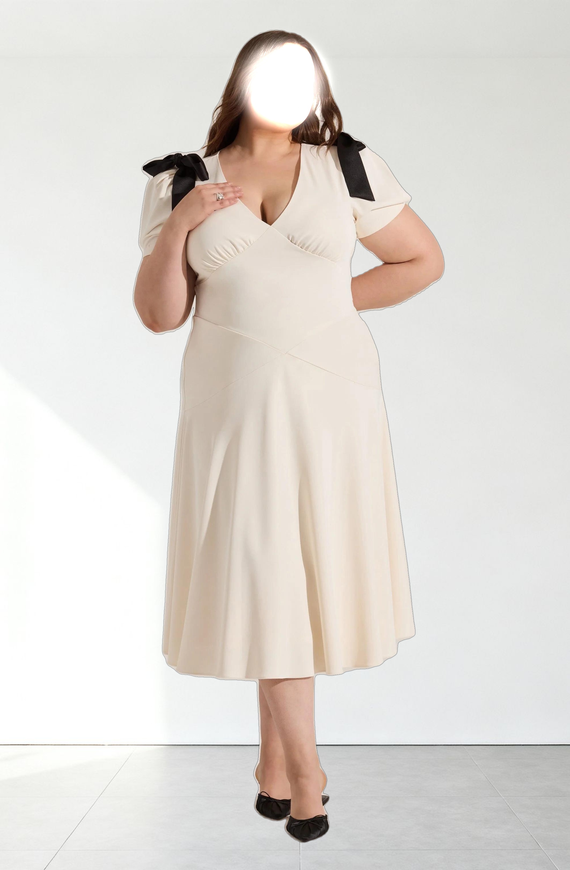 Ciela Bow Puff Sleeve Dress