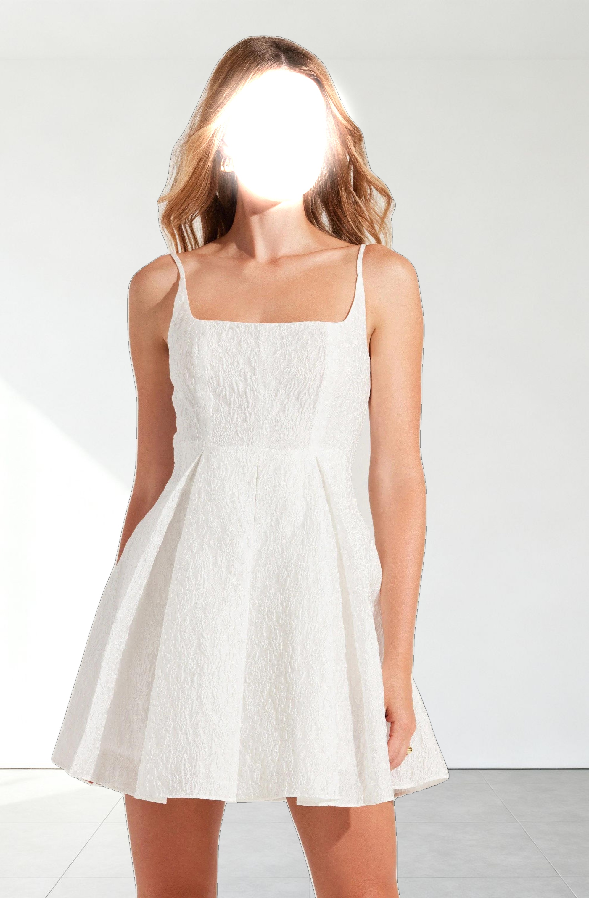 Ellie Jacquard Pleated Mini Dress