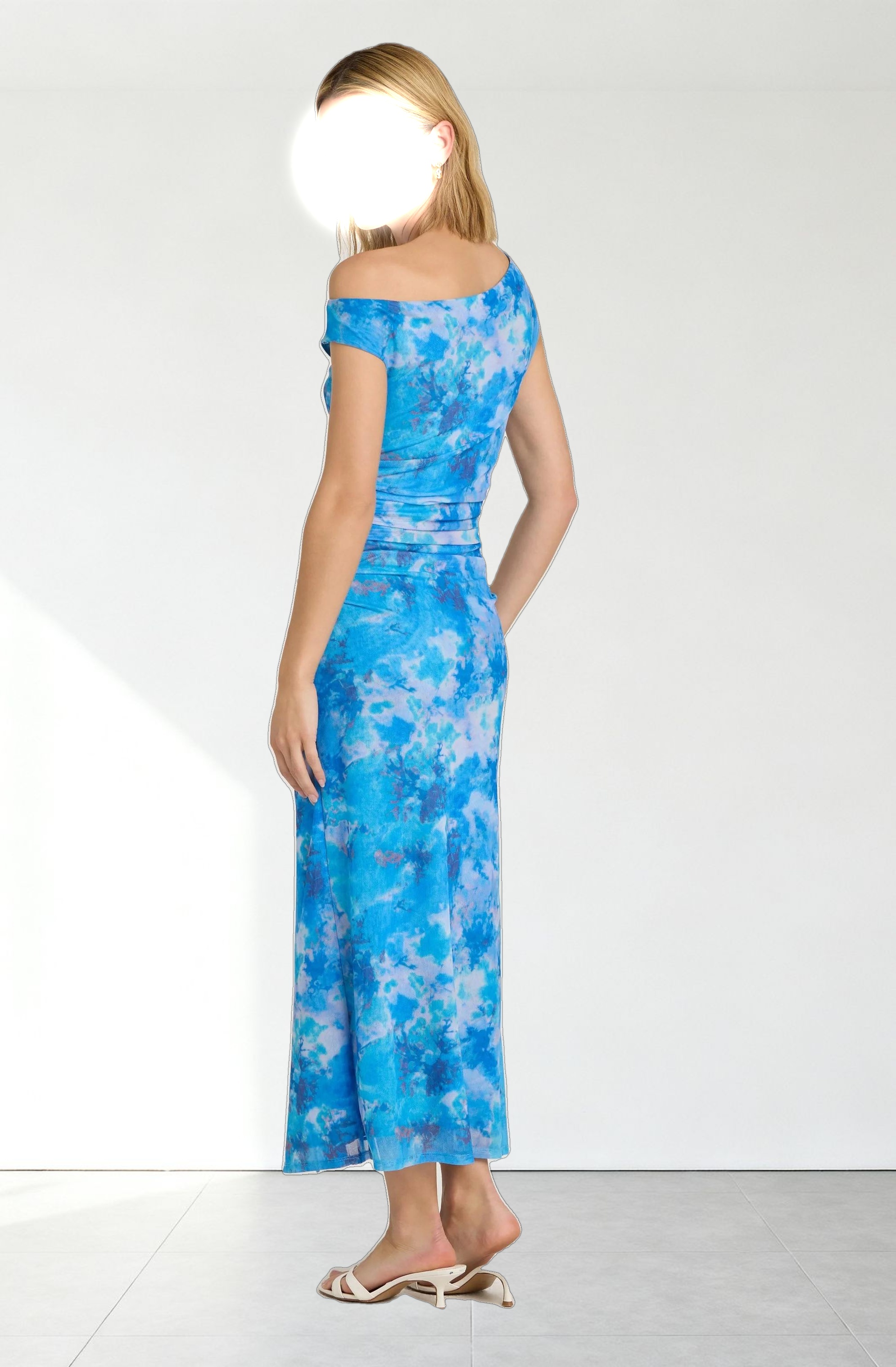 Off Shoulder Ruffle Midi Dress