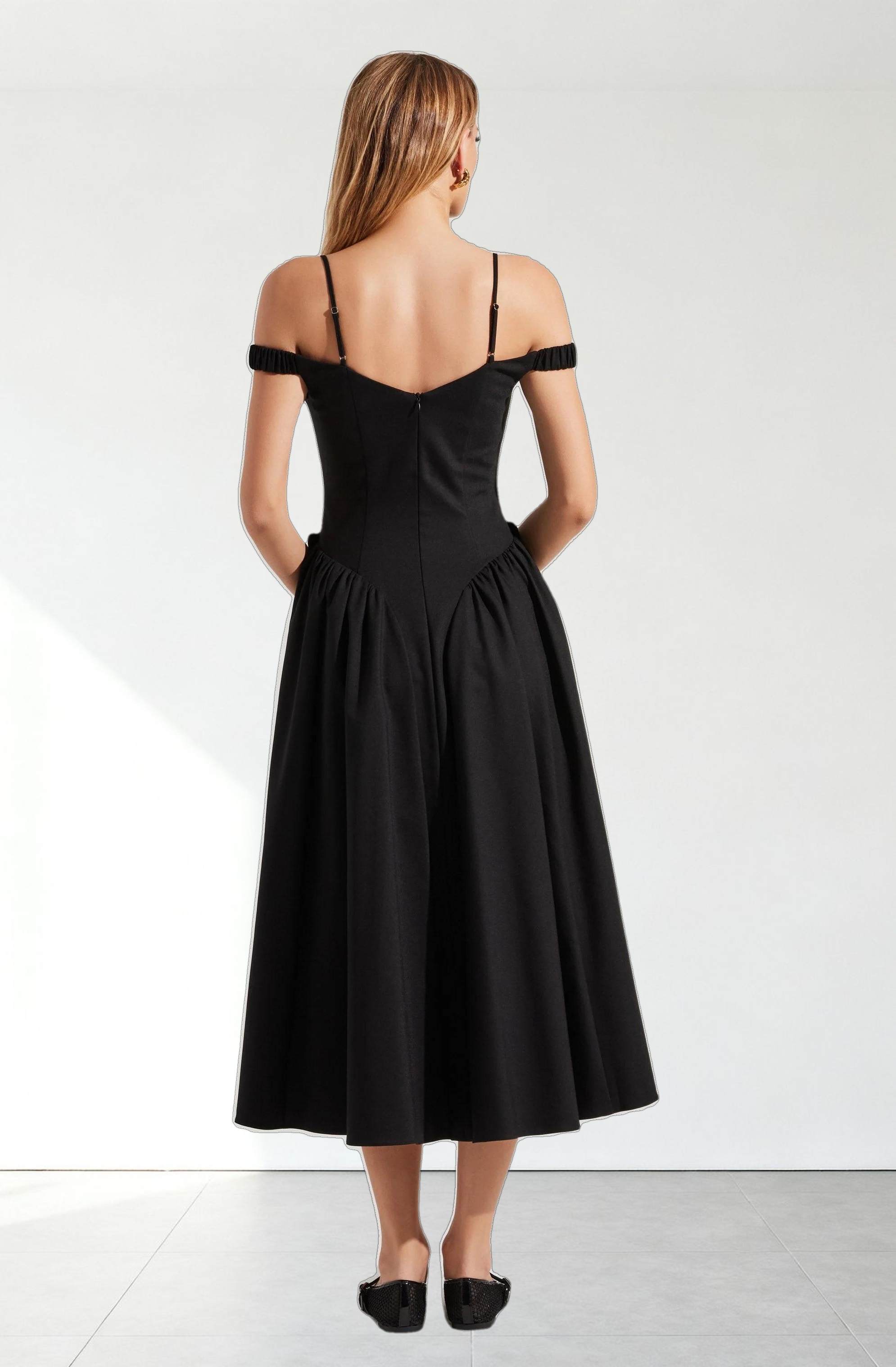 Elvinia Off Shoulder Midi Dress