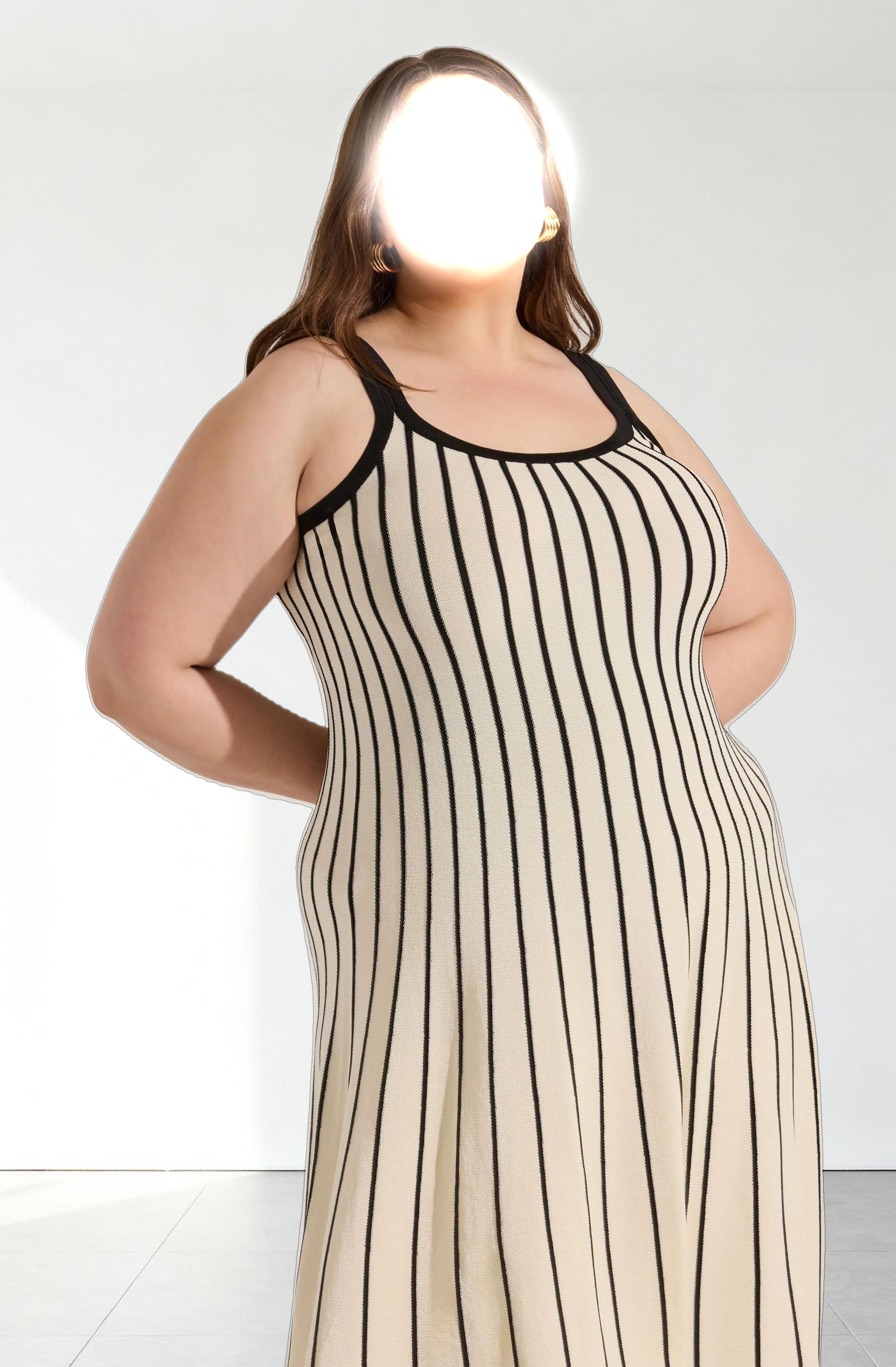 Irecia Stripe Sweater Midi Dress