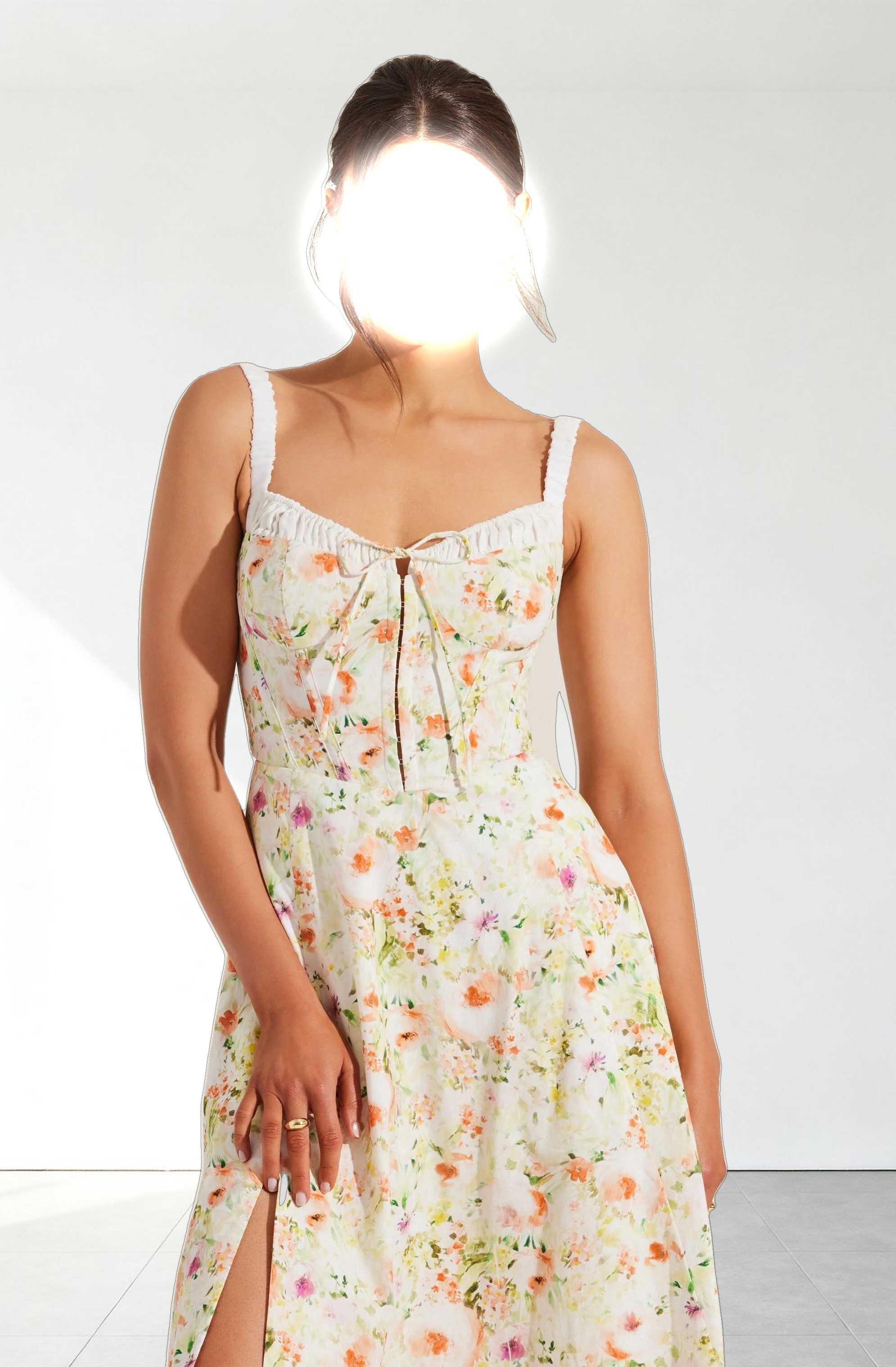 Julietta Floral Corset Midi Dress