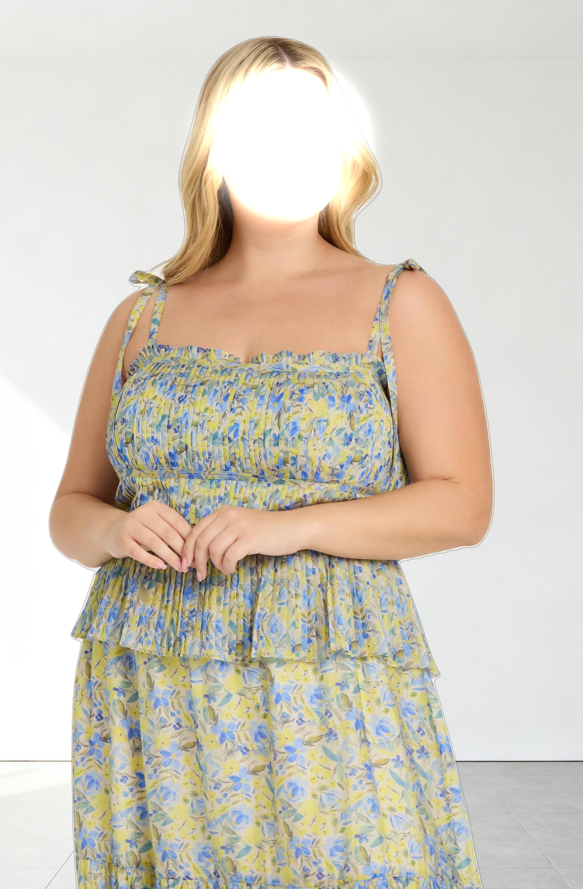 Ethelind Floral Pleated Maxi Dress