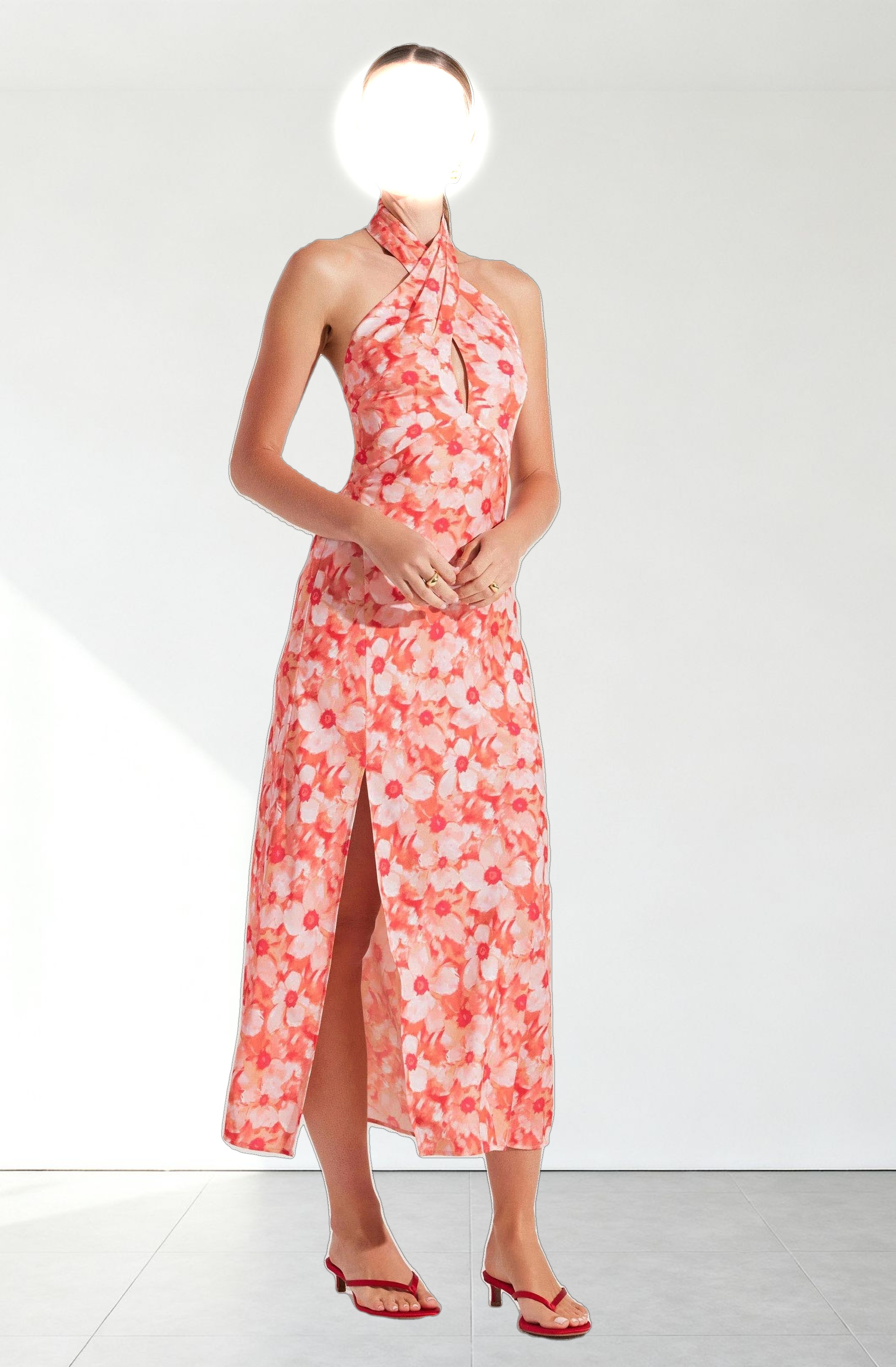 Marissa Floral Halter Neck Dress