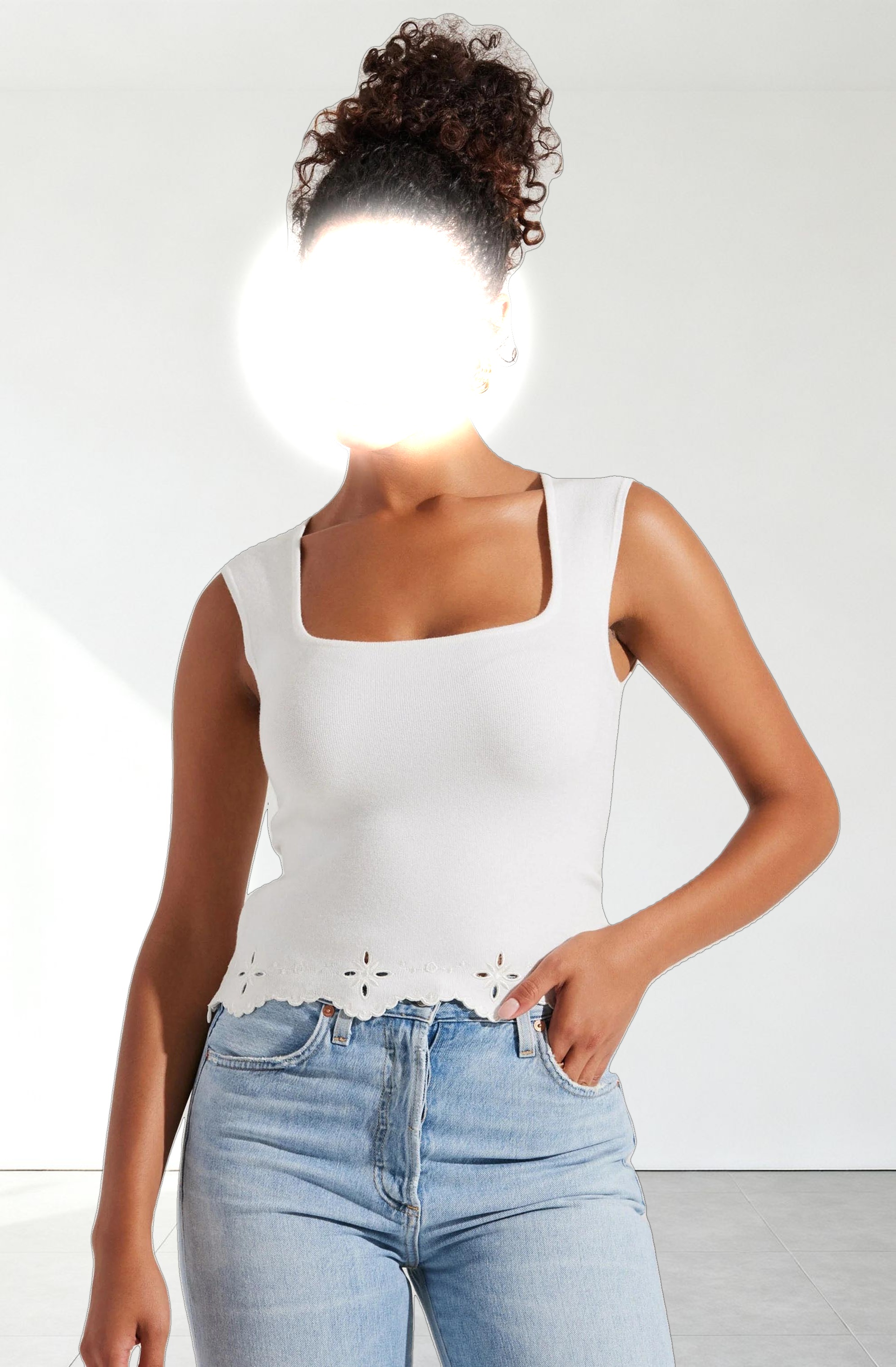 Ellamay Embroidered Trim Sweater Top