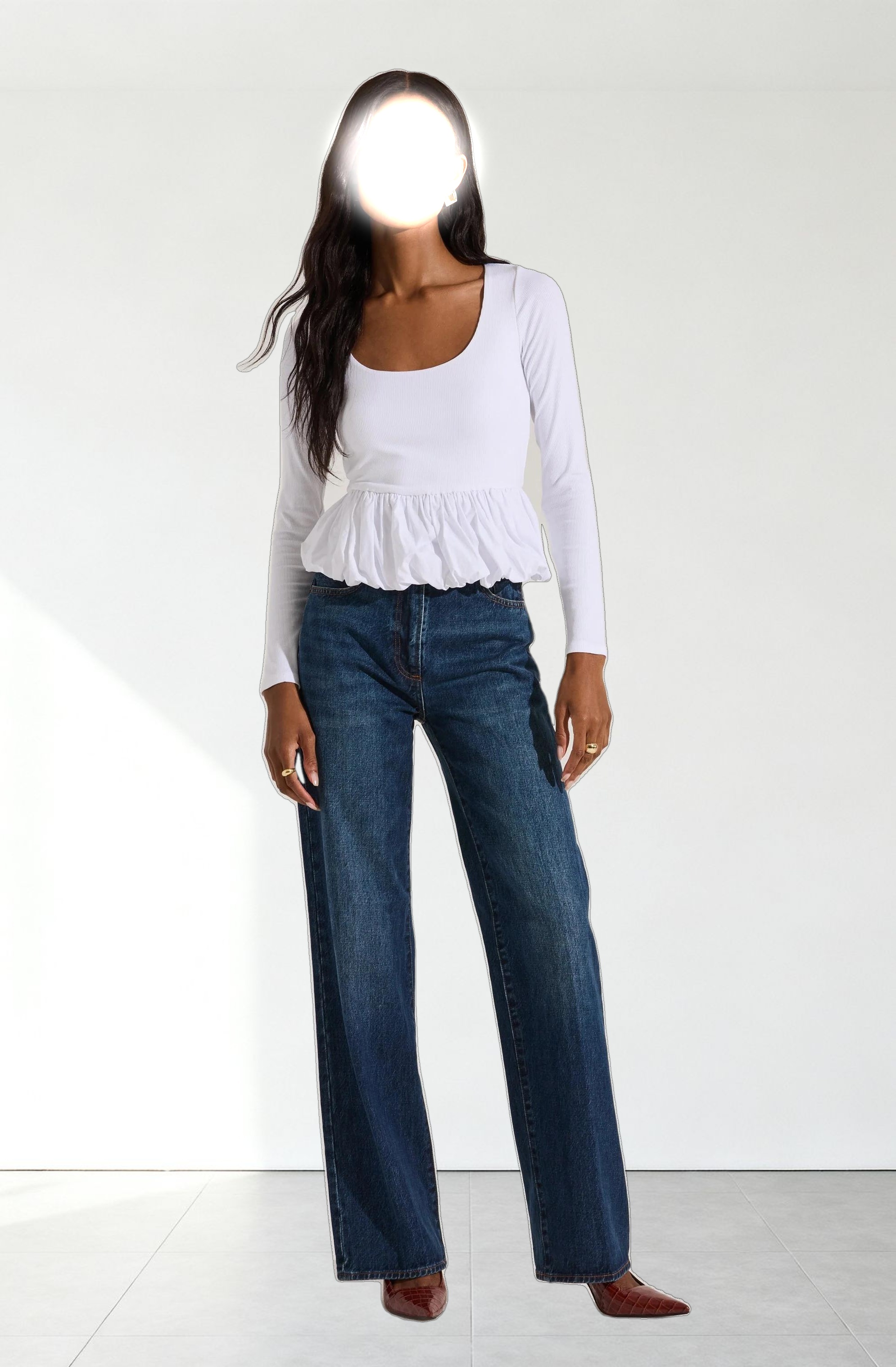 Bubble Hem Peplum Top