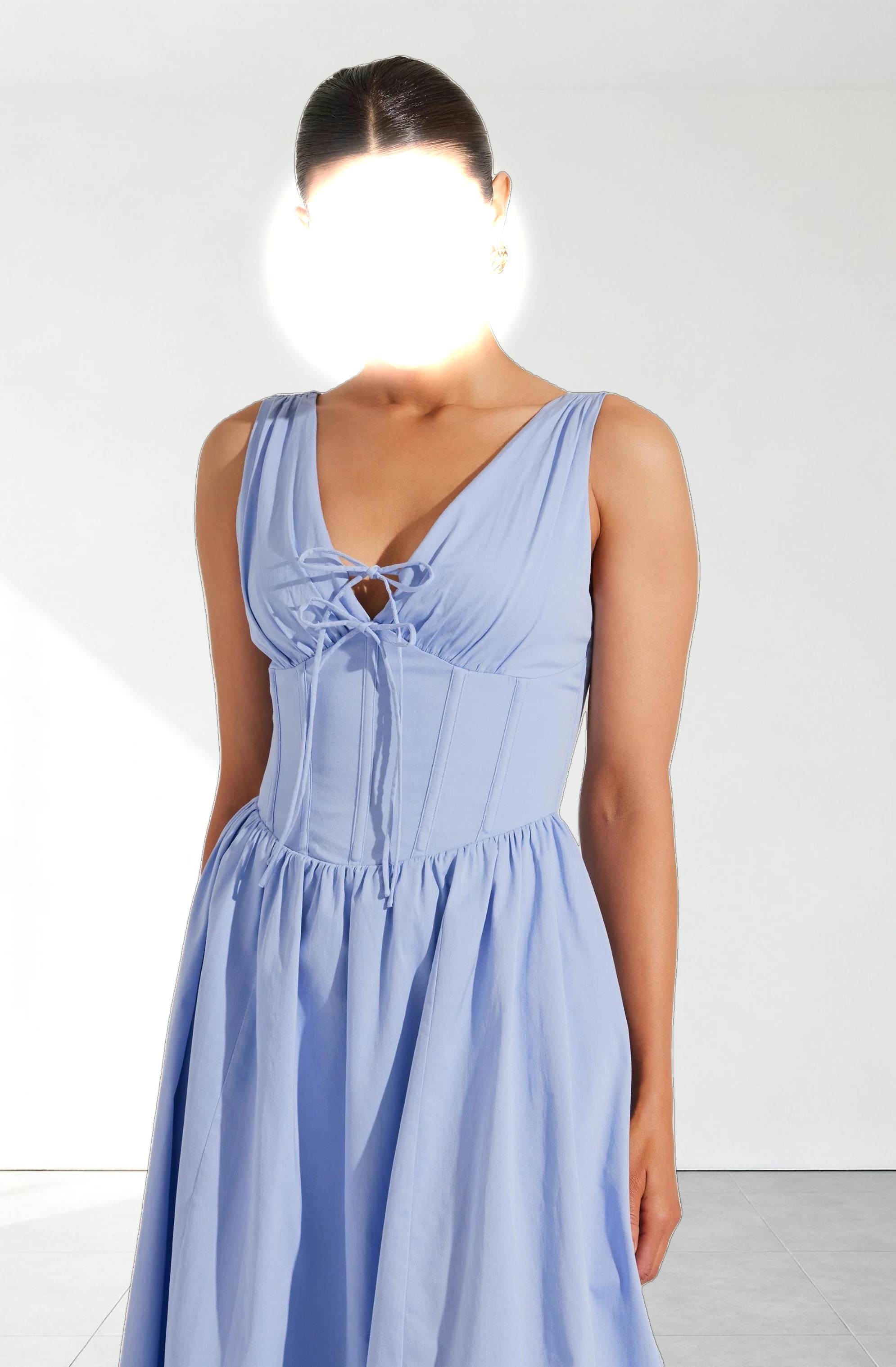 Maili Corset Poplin Midi Dress