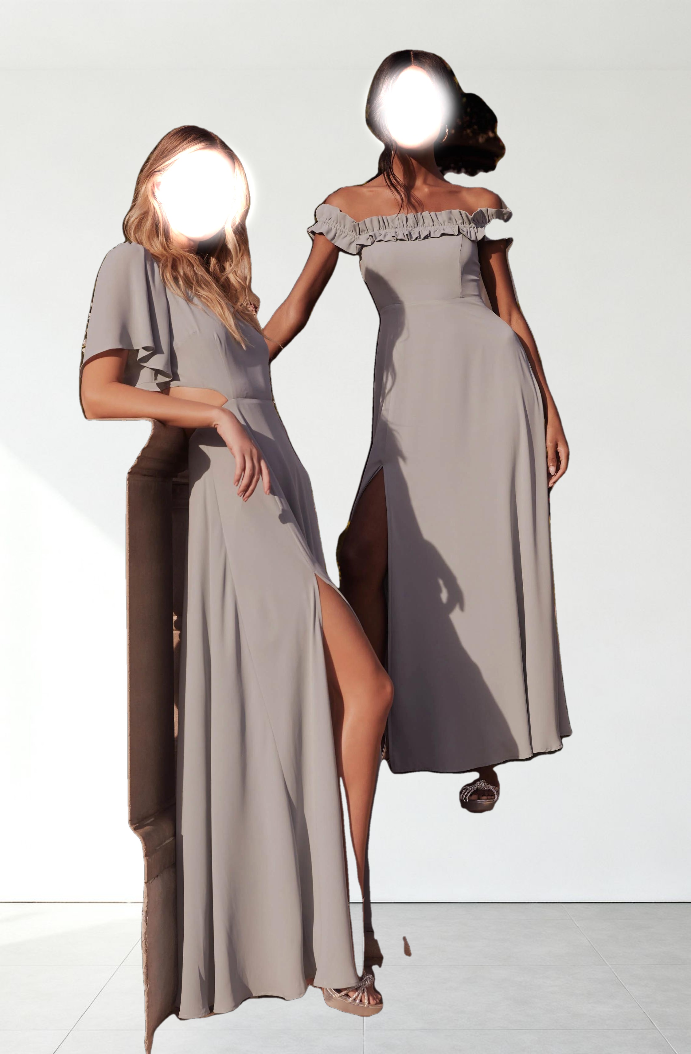 Katrina Flutter Sleeve Back Cutout Maxi Dress