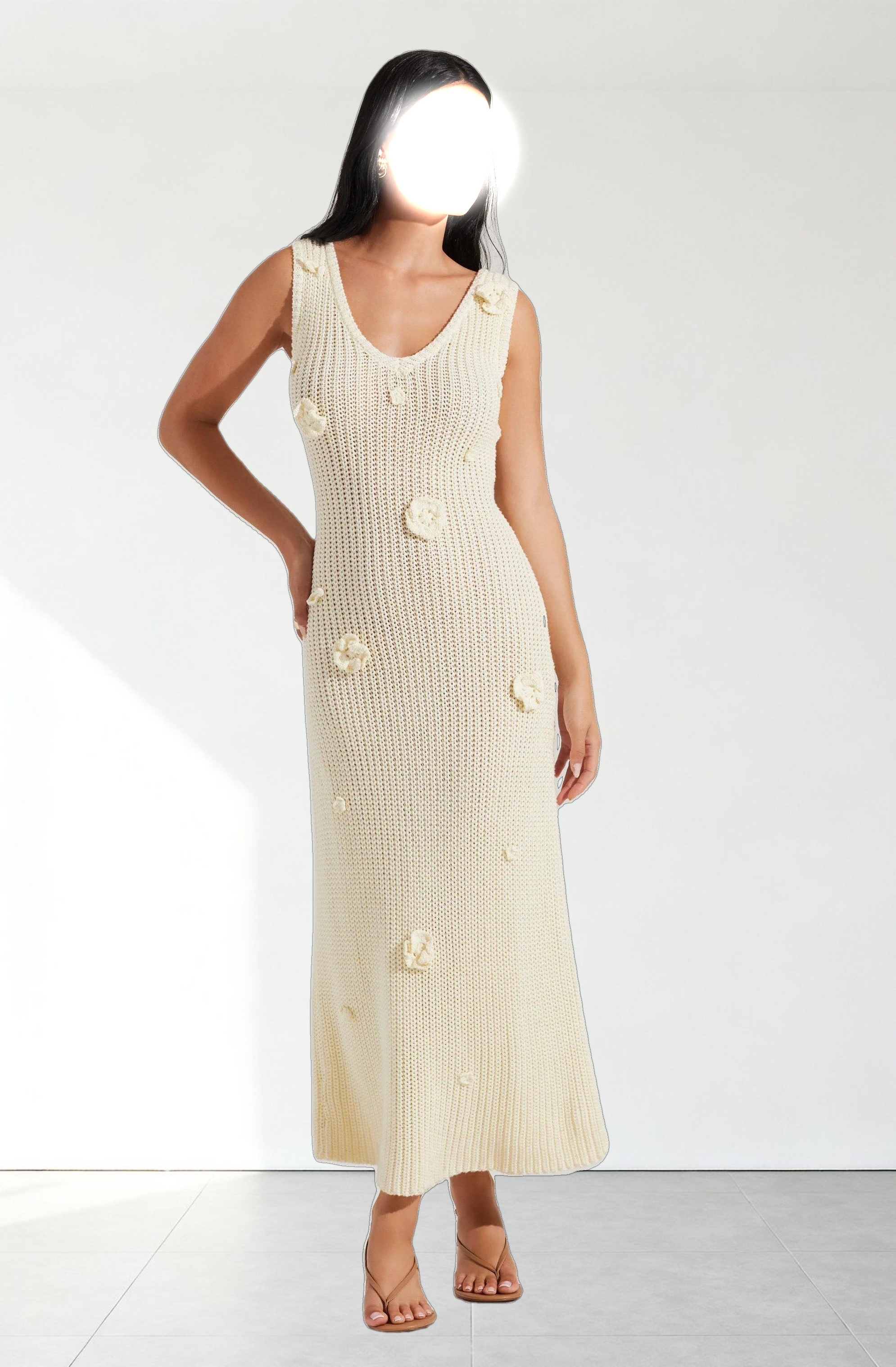 Ainhoa 3D Floral Sweater Dress